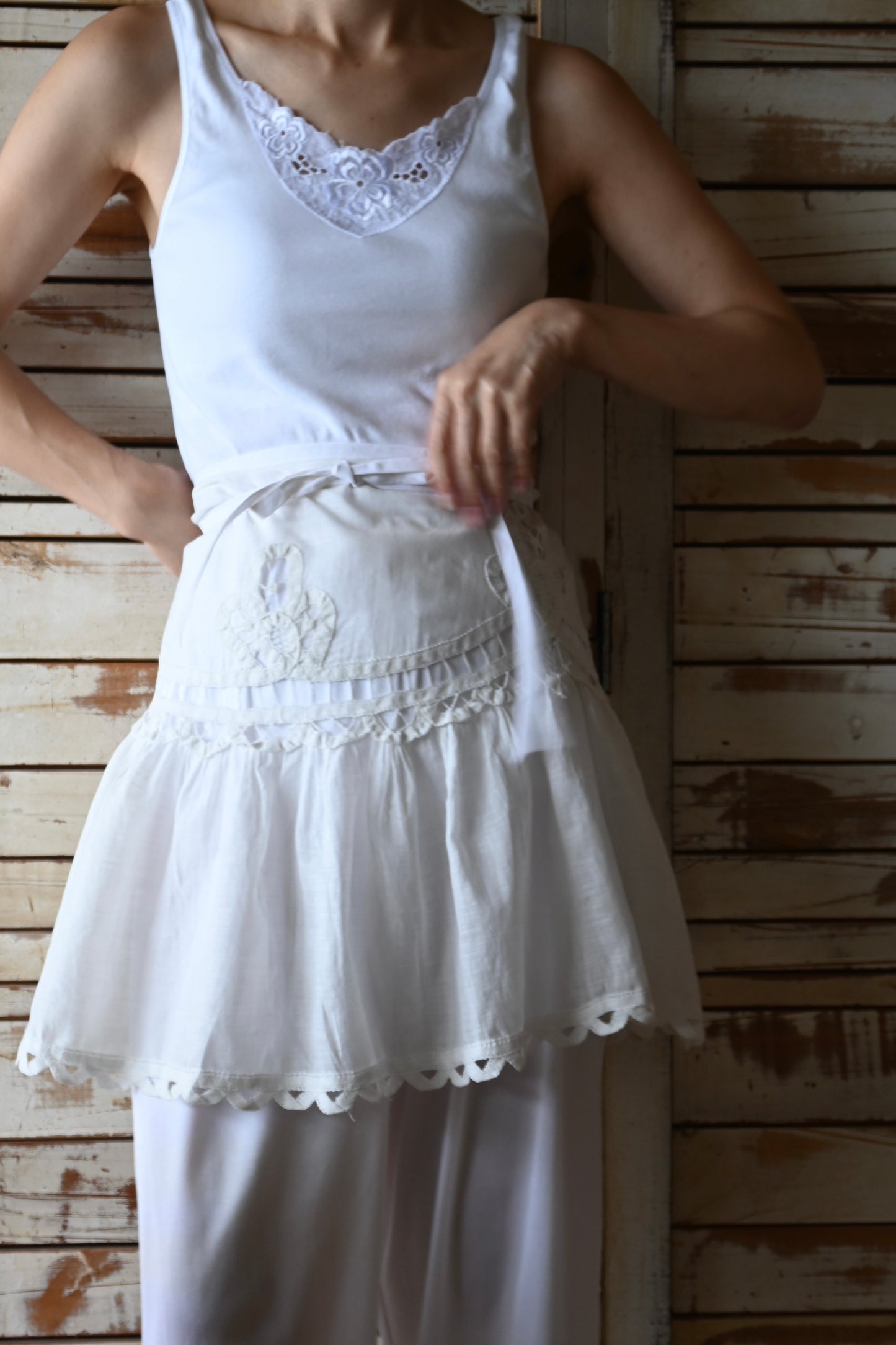 French antique lace wrap/PONMOSIR
