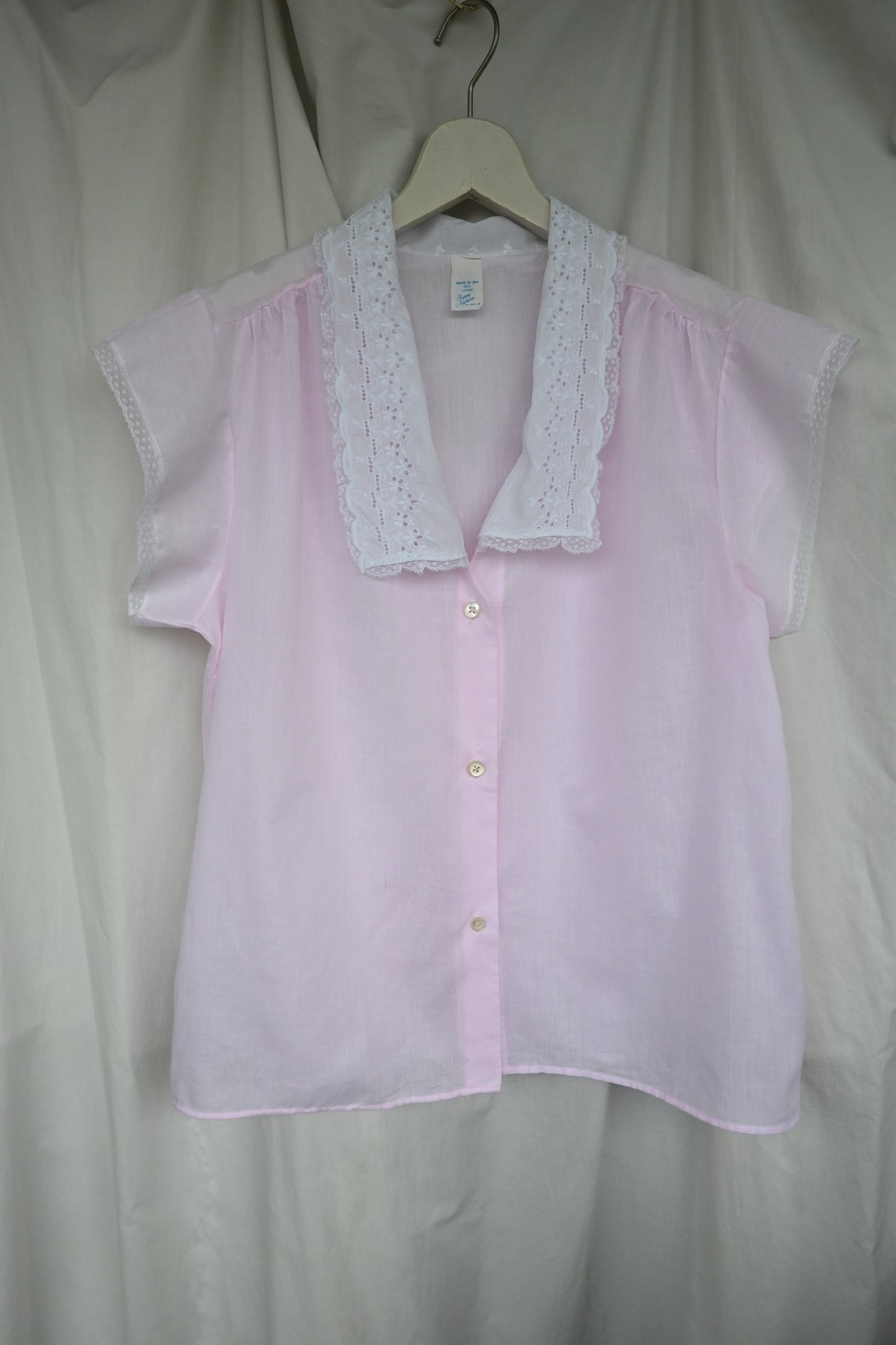 Lace collar blouse/PINK
