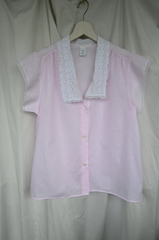 Lace collar blouse/PINK