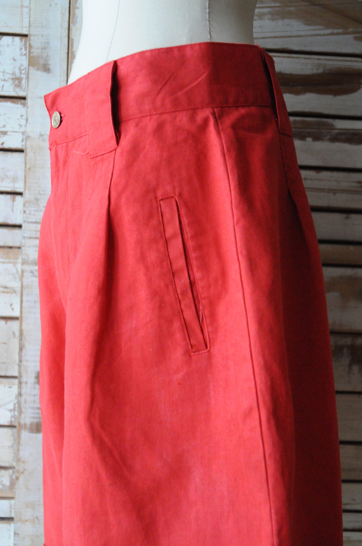 80's Ramie shorts/RED