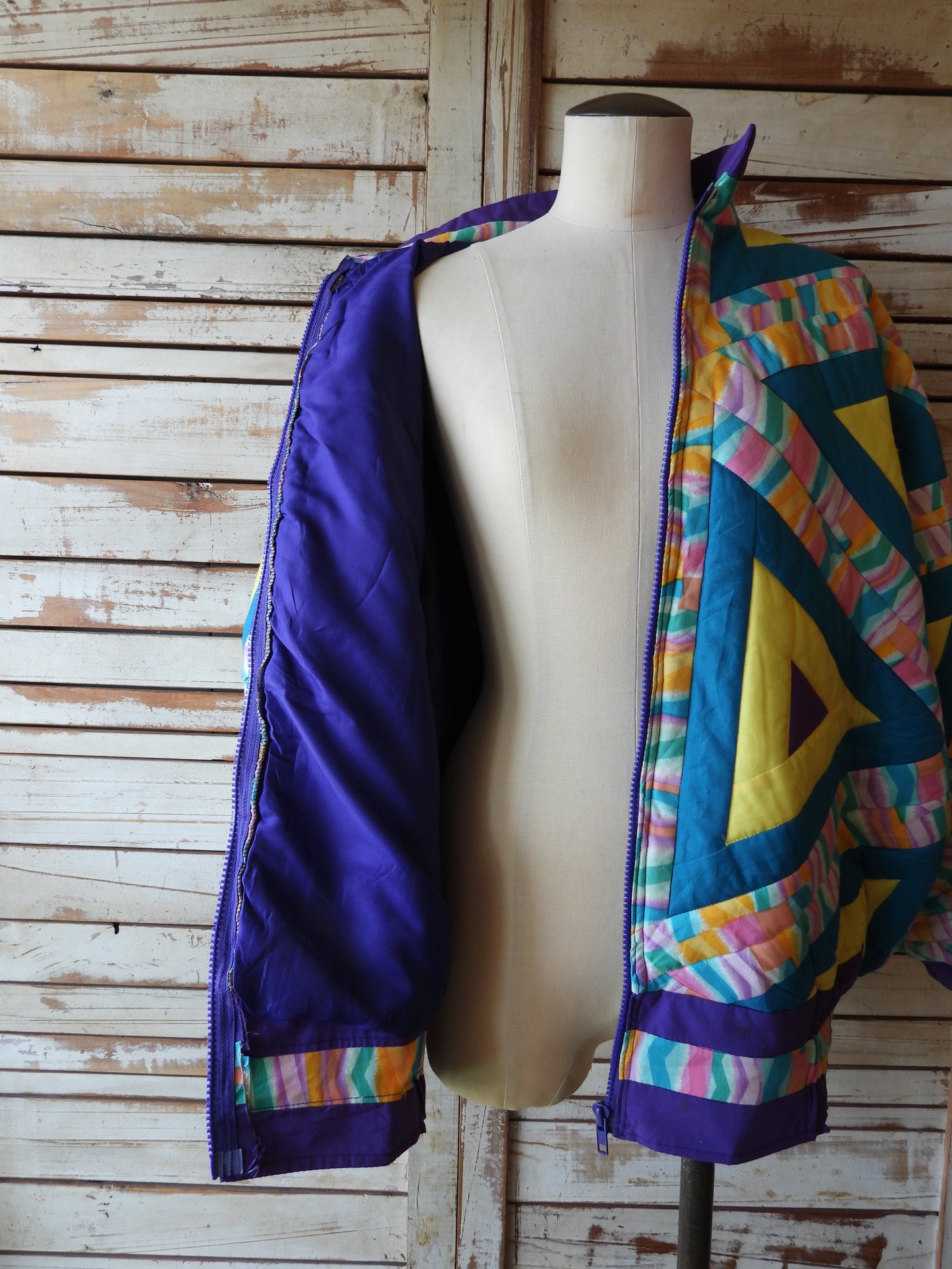 Vintage patchwork quilt jacket/MULTI