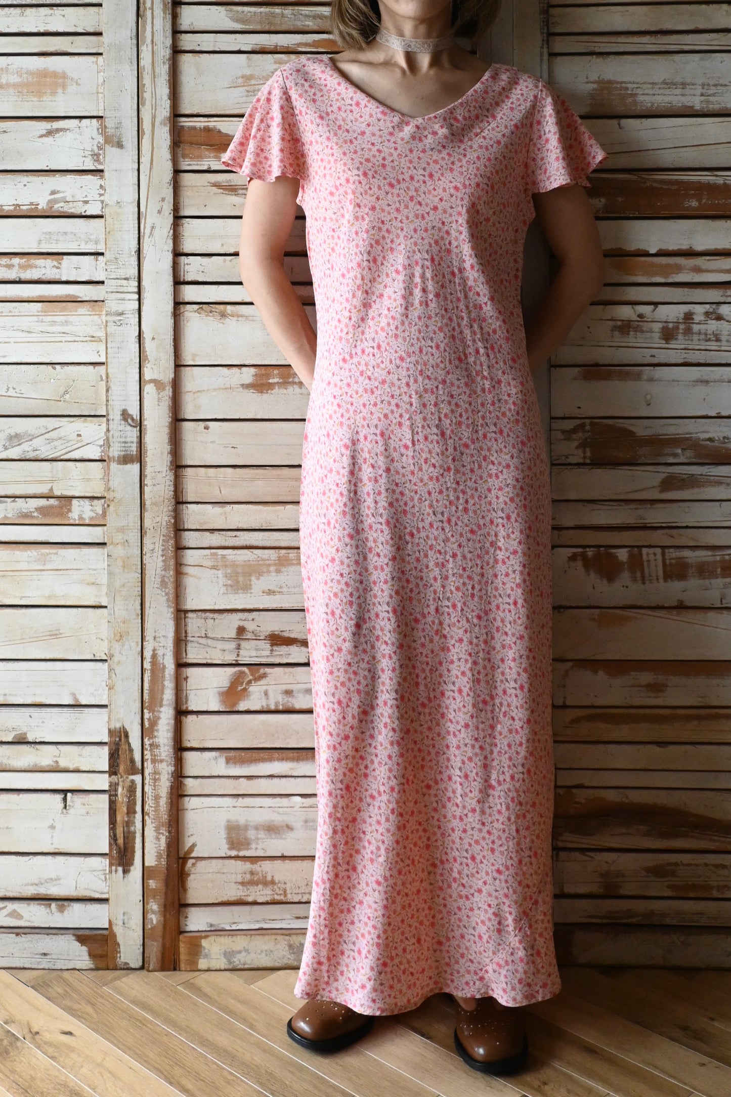 Flower pattern dress/PINK
