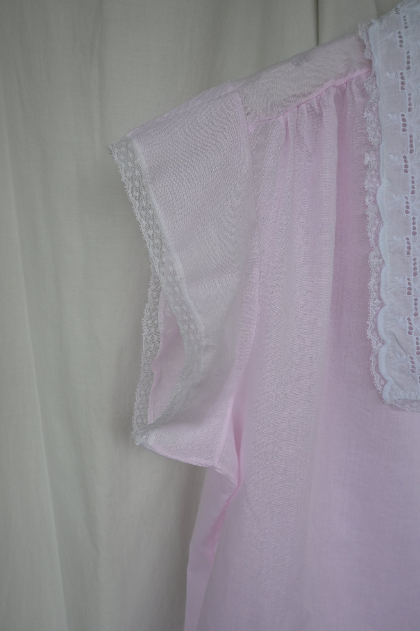 Lace collar blouse/PINK