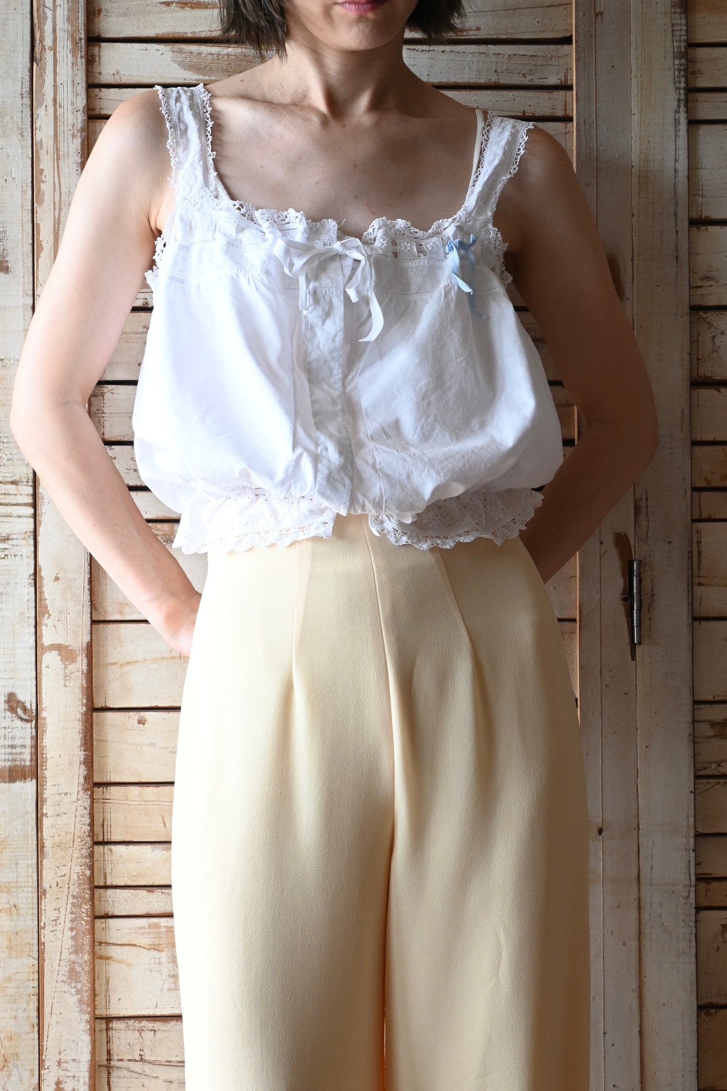 Lace bustier/WHITE