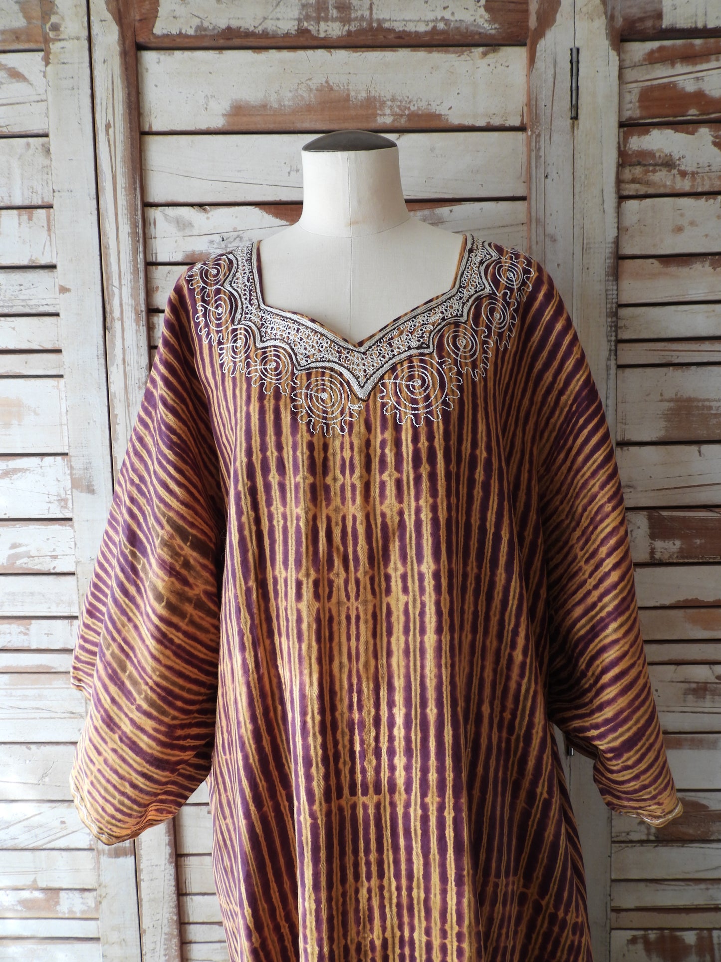 Embroidery african dress/BROWN