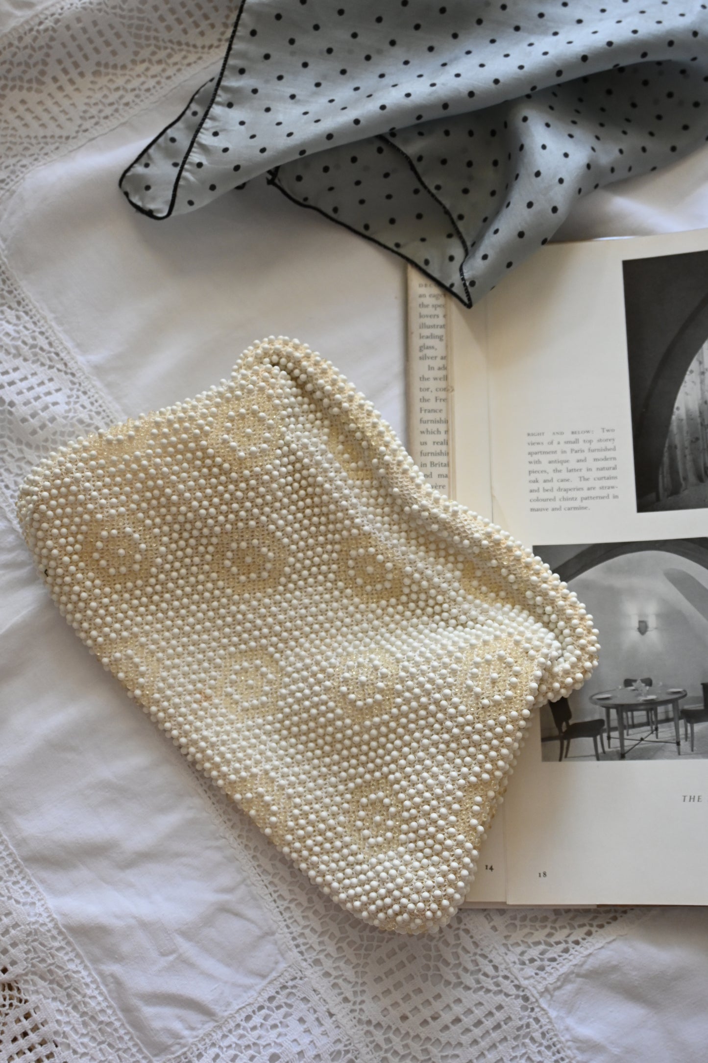 50's Beaded bag/IVORY