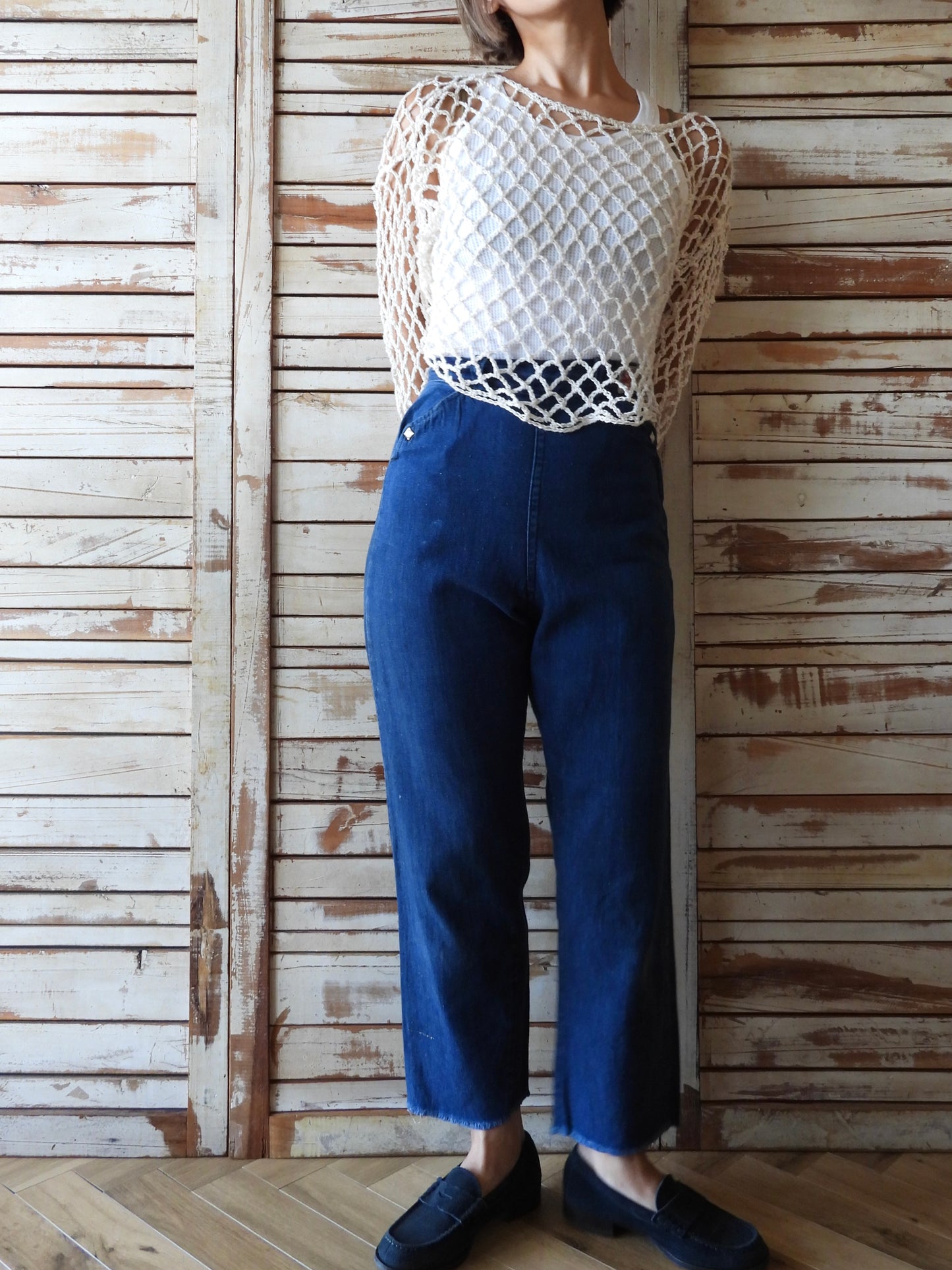 50's WESTERN GIRL RANCH PANTS/BLUE