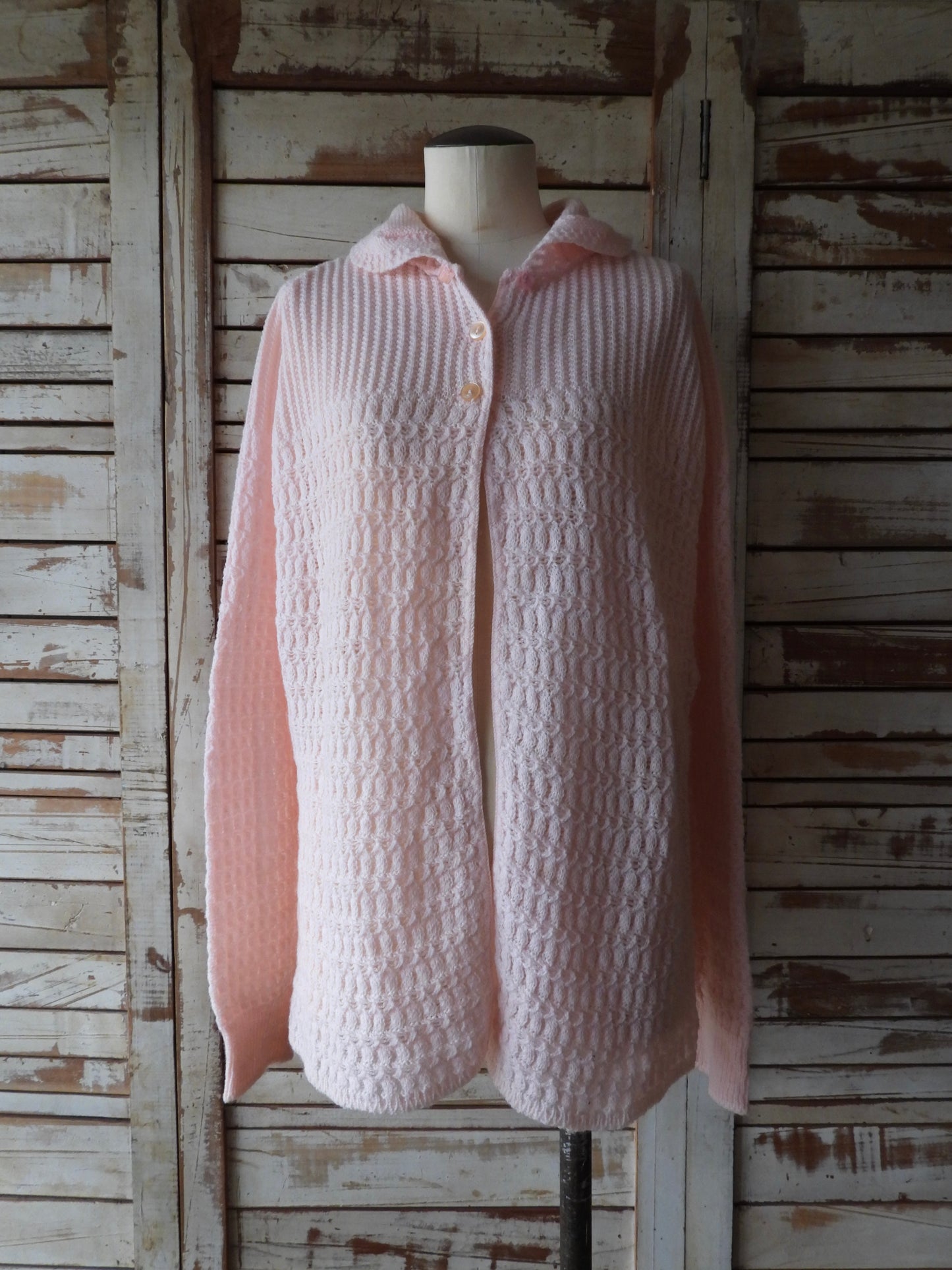 Pink knit bed jacket/PINK