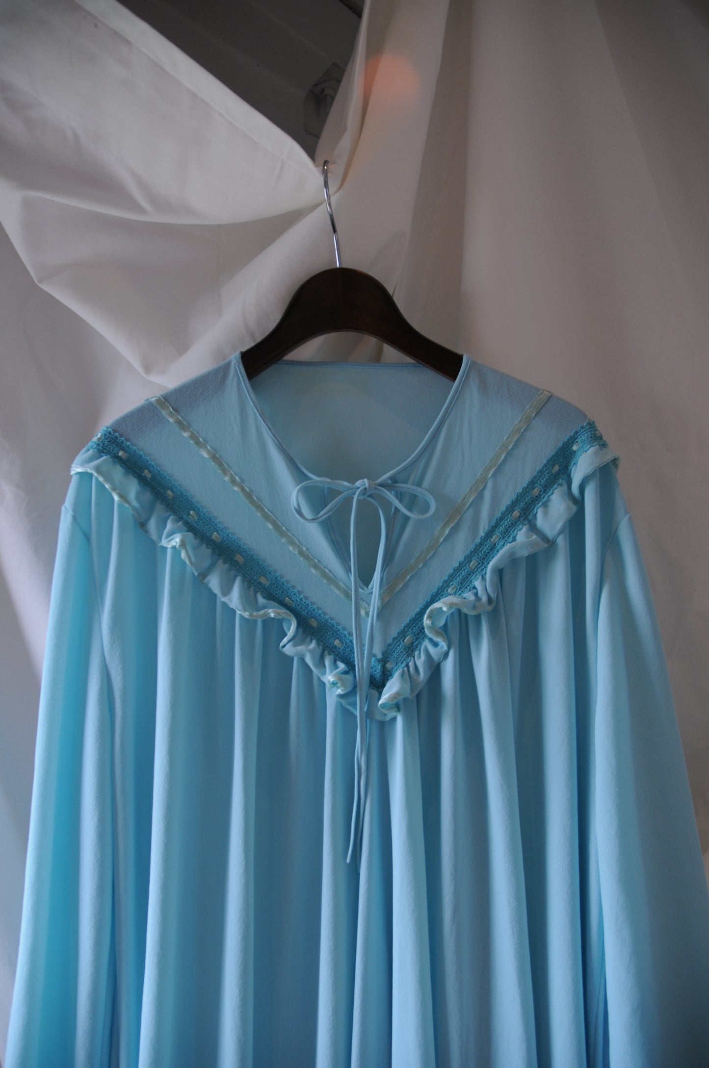 80's L/S Night dress/SKY BLUE