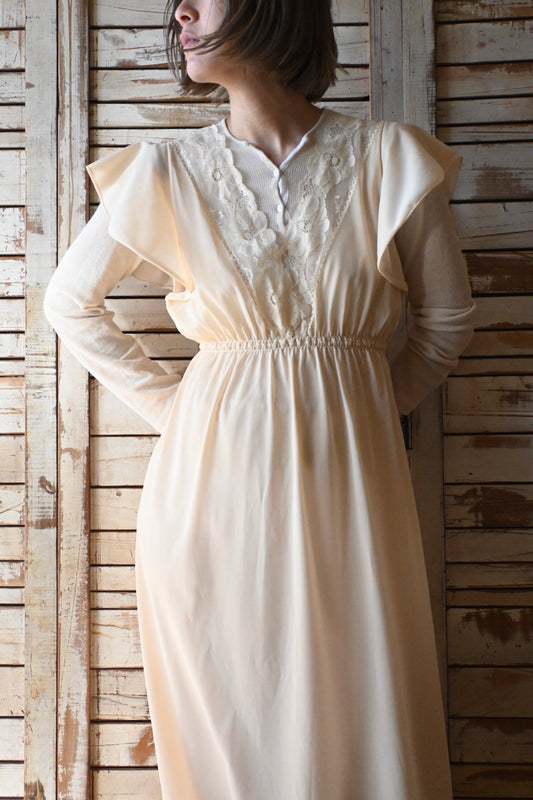 Sleeveless night dress/NUDE COLOR