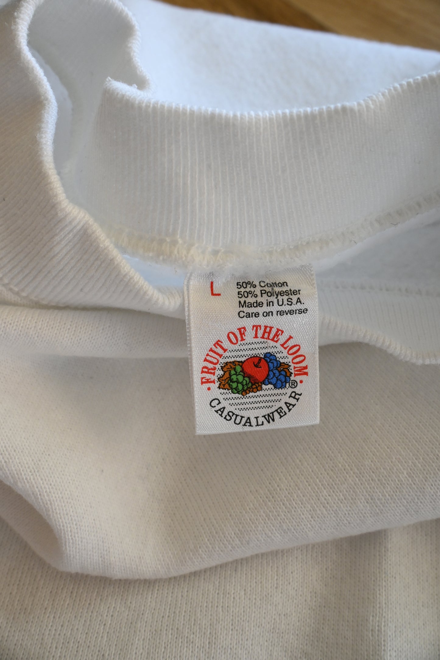 '90s Fruit of the loom sweat shirt/WHITE