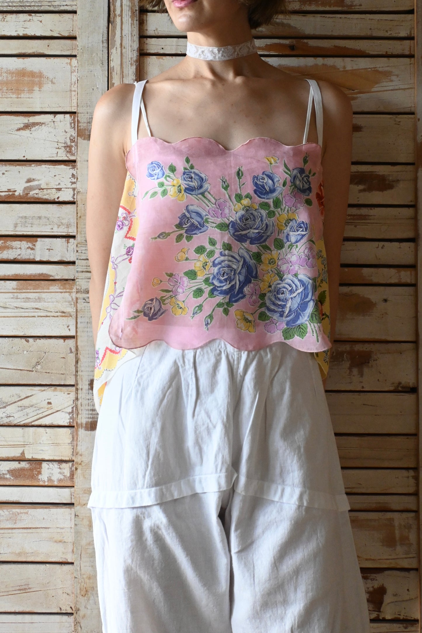 Flower handkerchief camisole/PONMOSIR