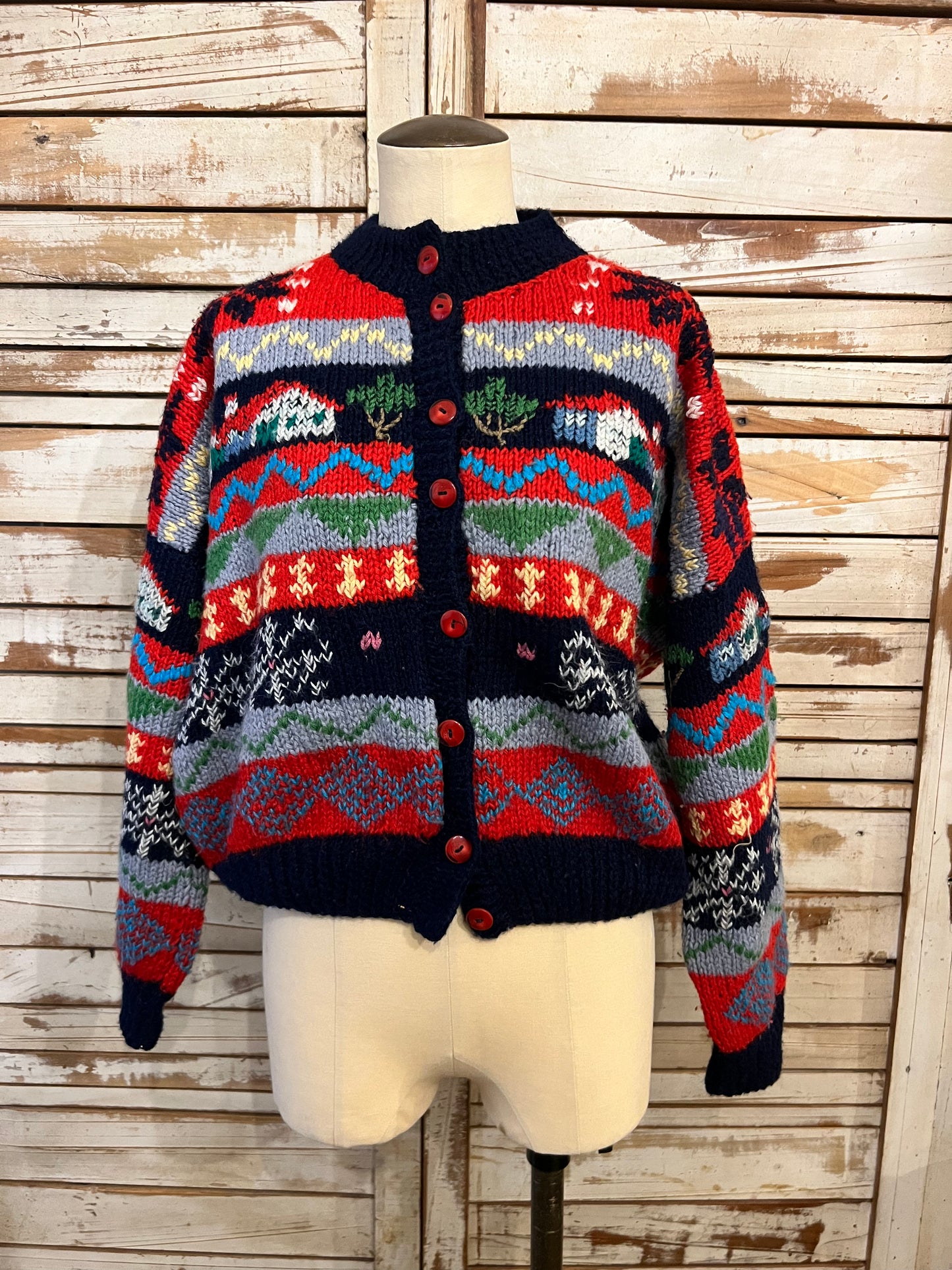 Nordic knit cardigan/NAVY