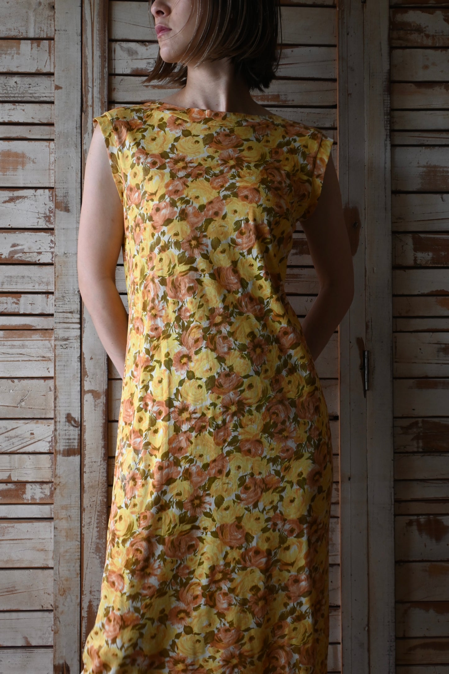 Flower pattern dress/YELLOW