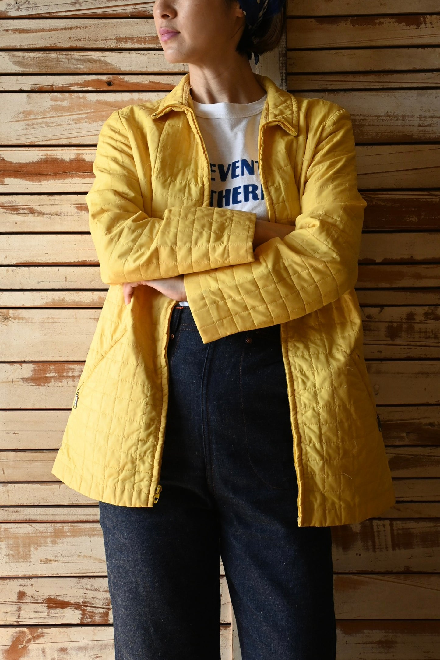 70's Quilting jacket/YELLOW