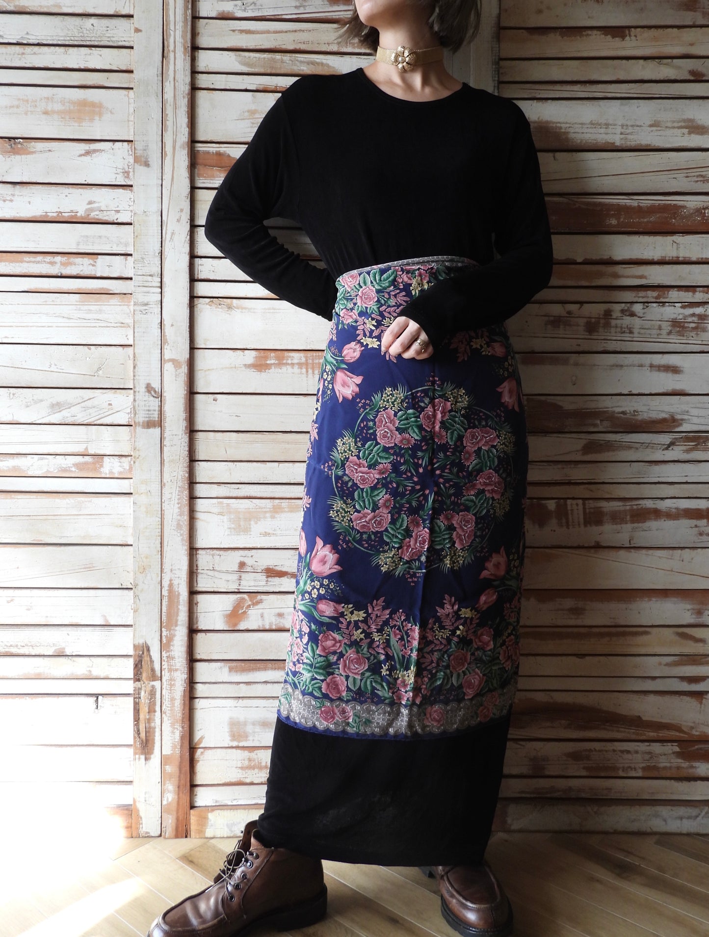 L/S Black long dress/BLACK