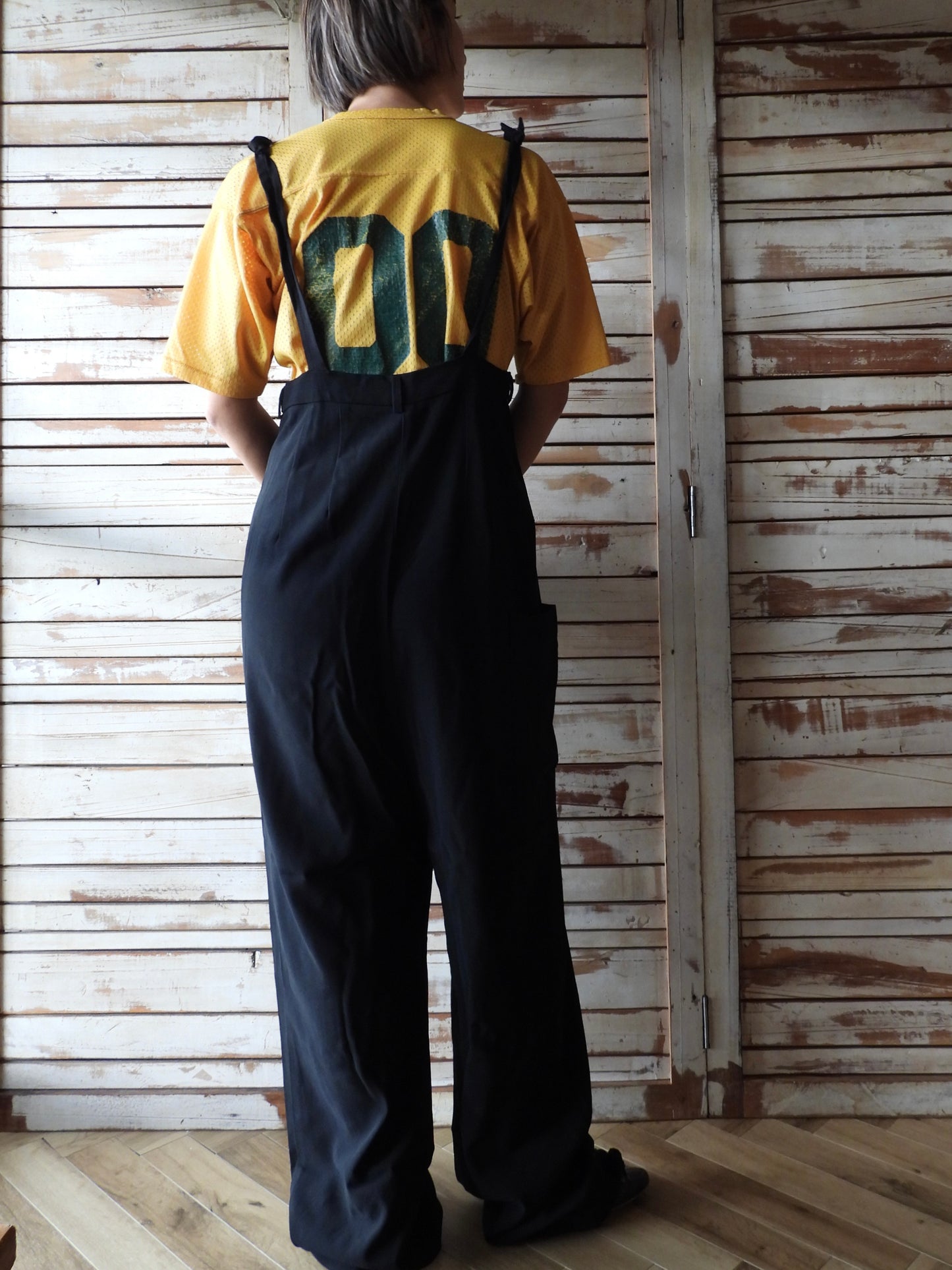 Mesh football tee /MUSTARD