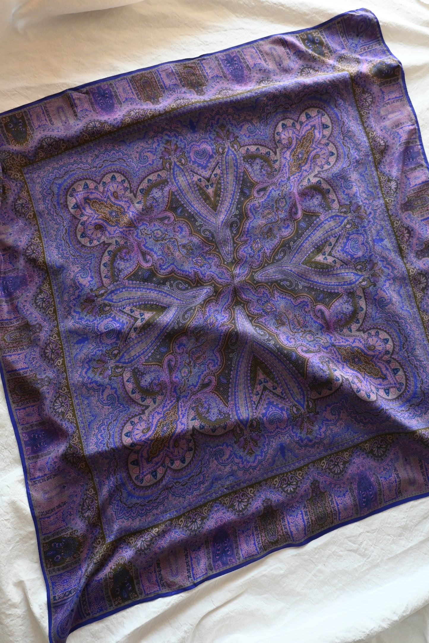 Vintage paisley scarf/PURPLE
