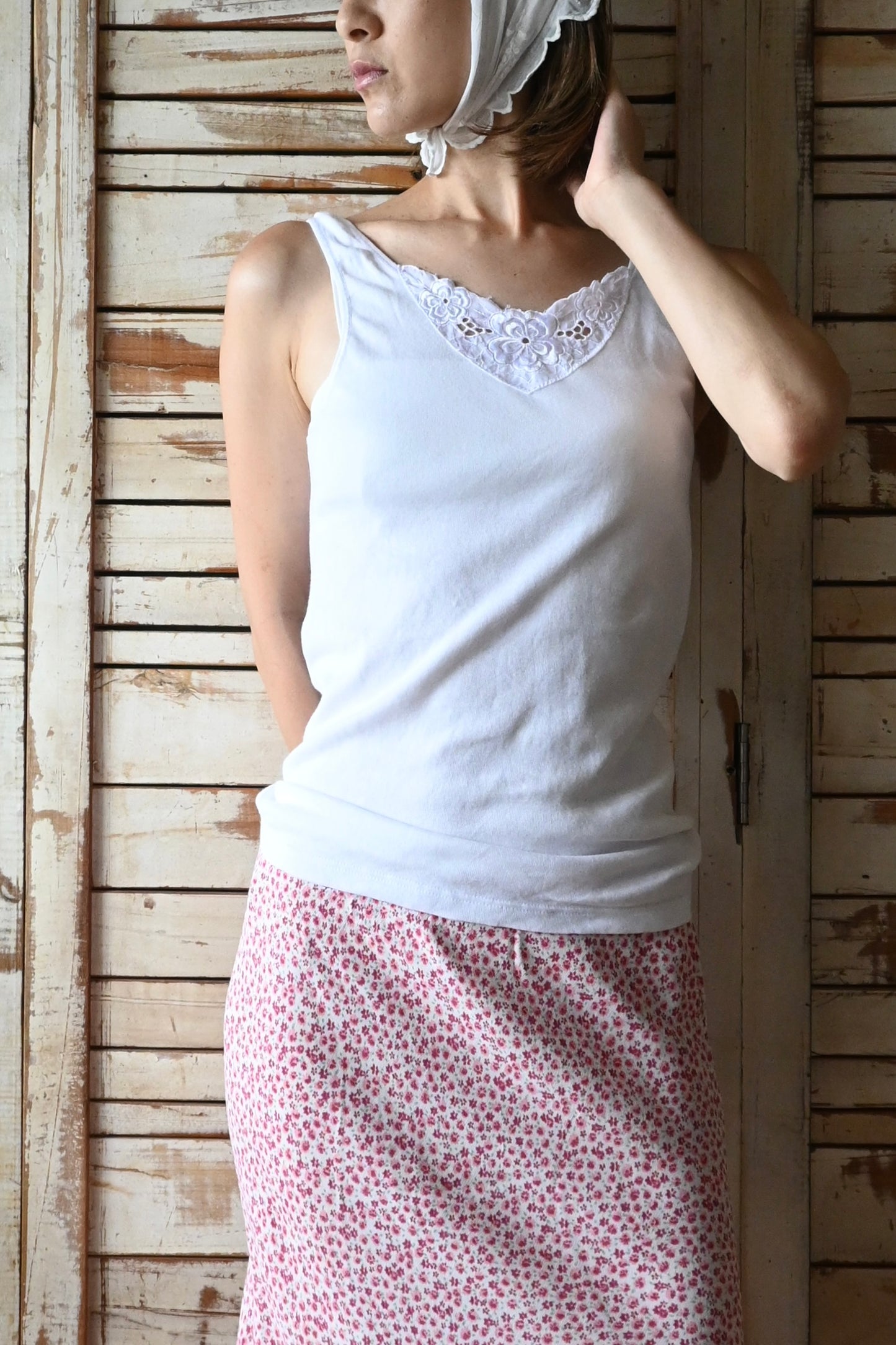 EURO Cotton underwear top/WHITE