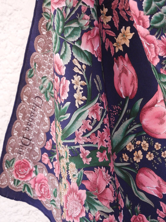 Vintage silk scarf/Christian Dior