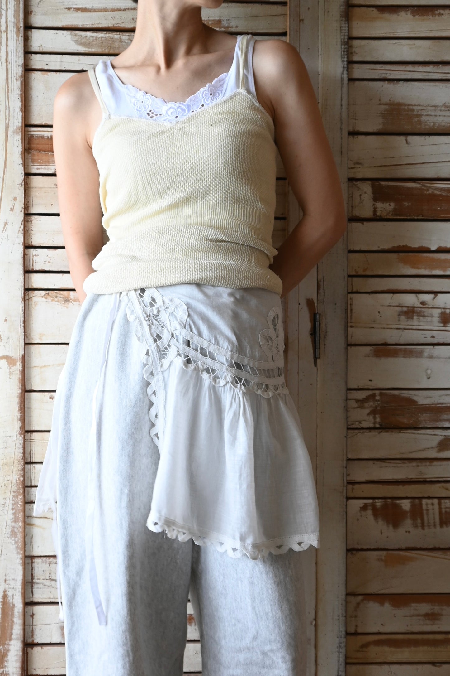 French antique lace wrap/PONMOSIR