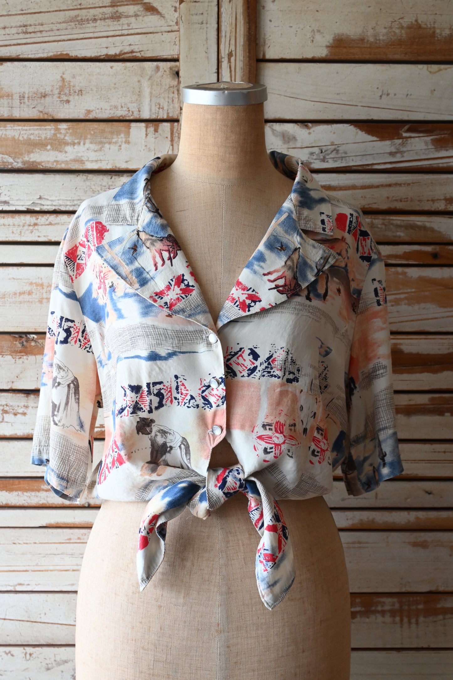 80's-90's Native pattern shirt