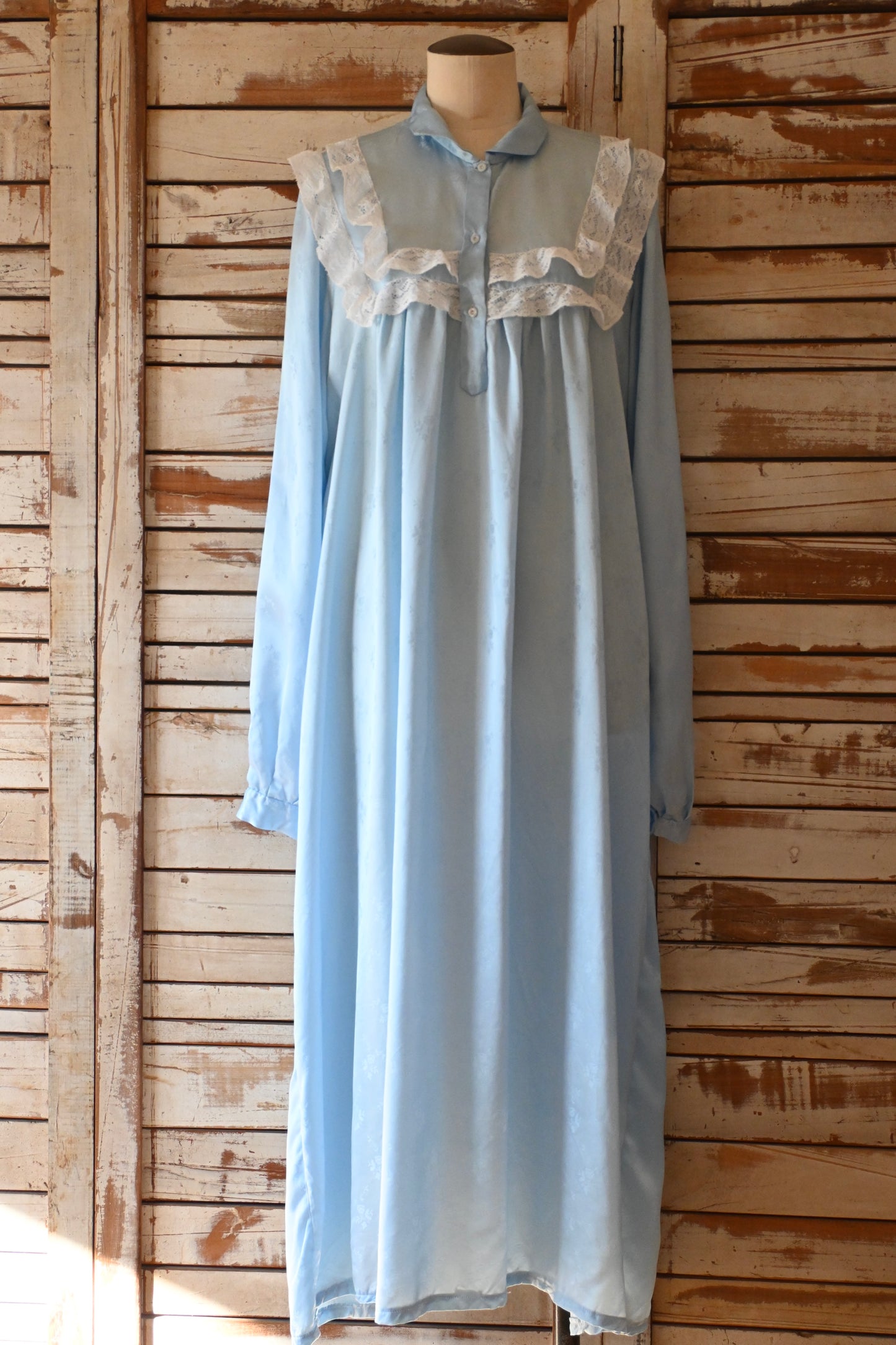 Blue satin night dress/L.BLUE