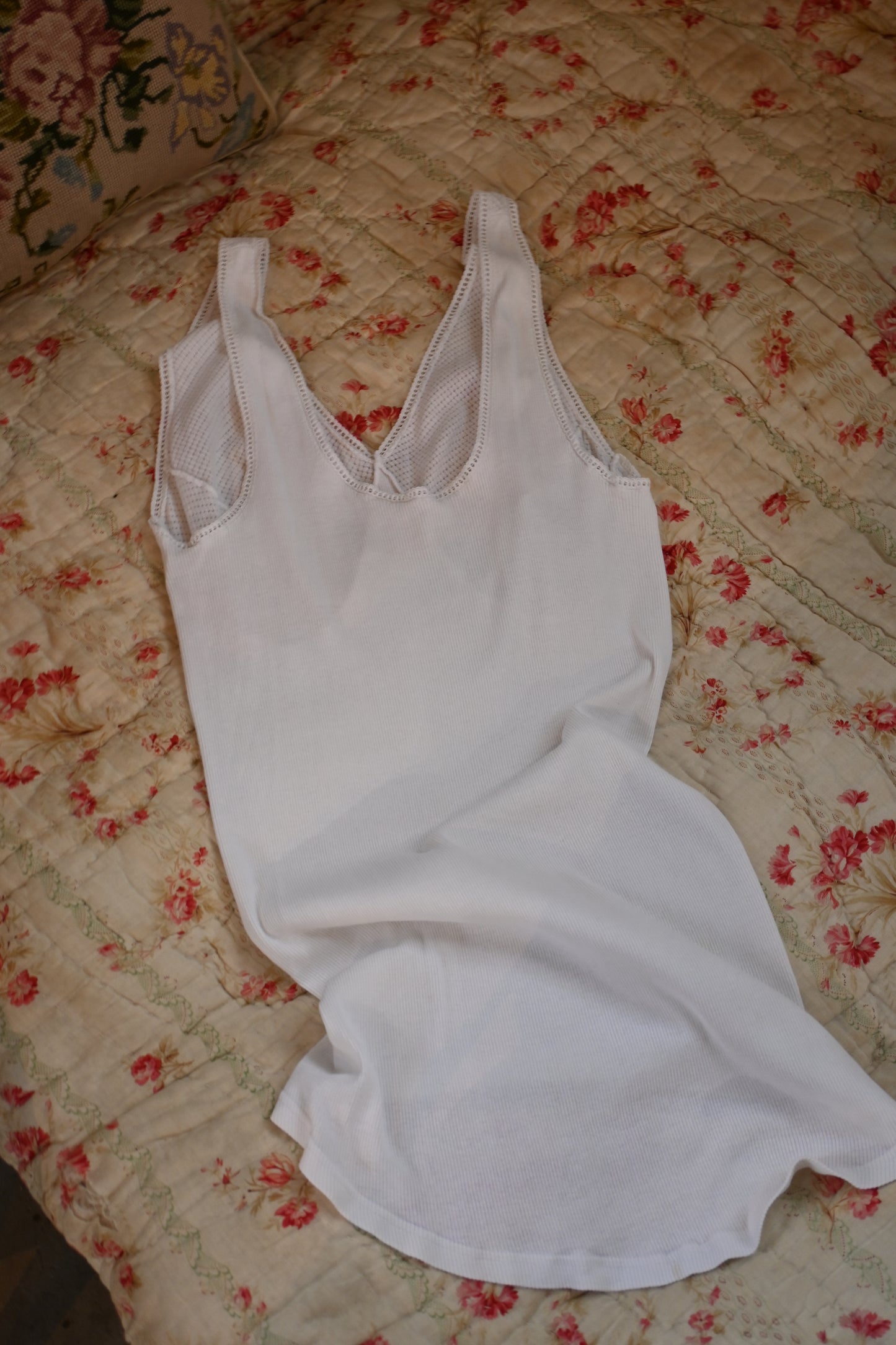 EURO Cotton lace camisole/WHITE