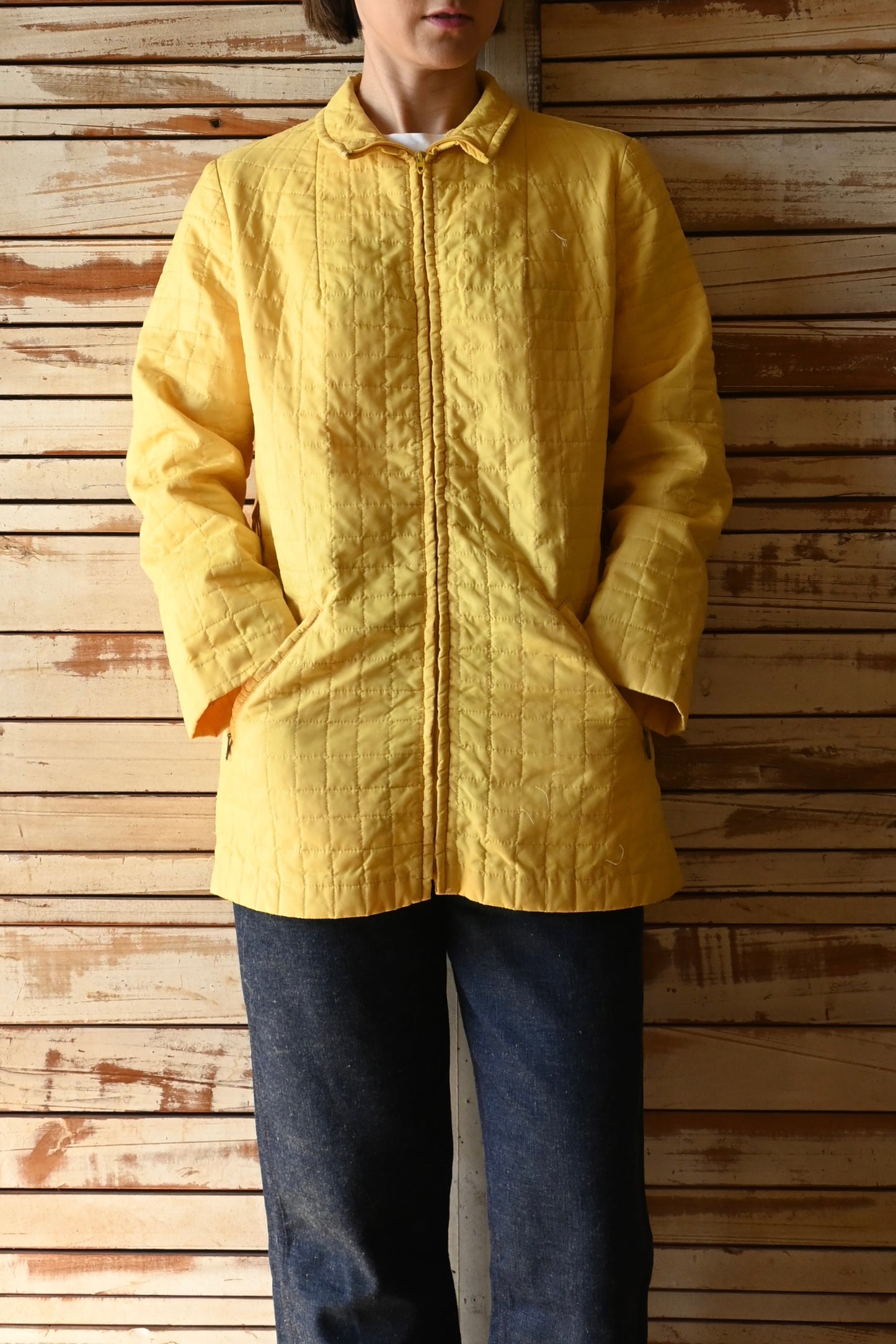 70's Quilting jacket/YELLOW