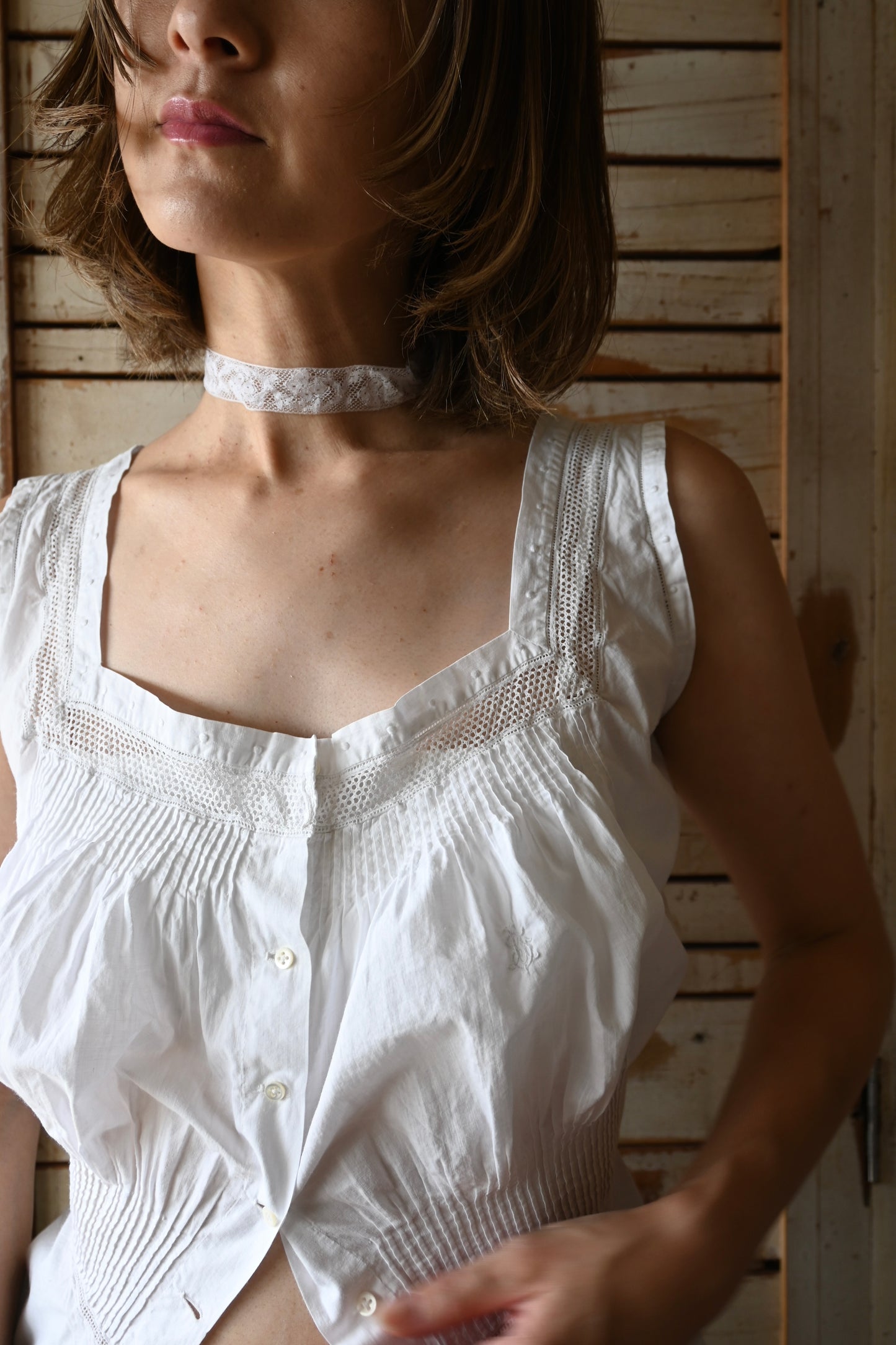 Corset cover/White