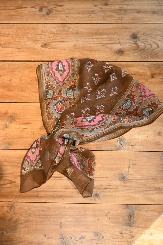 Vintage echo scarf/BROWN