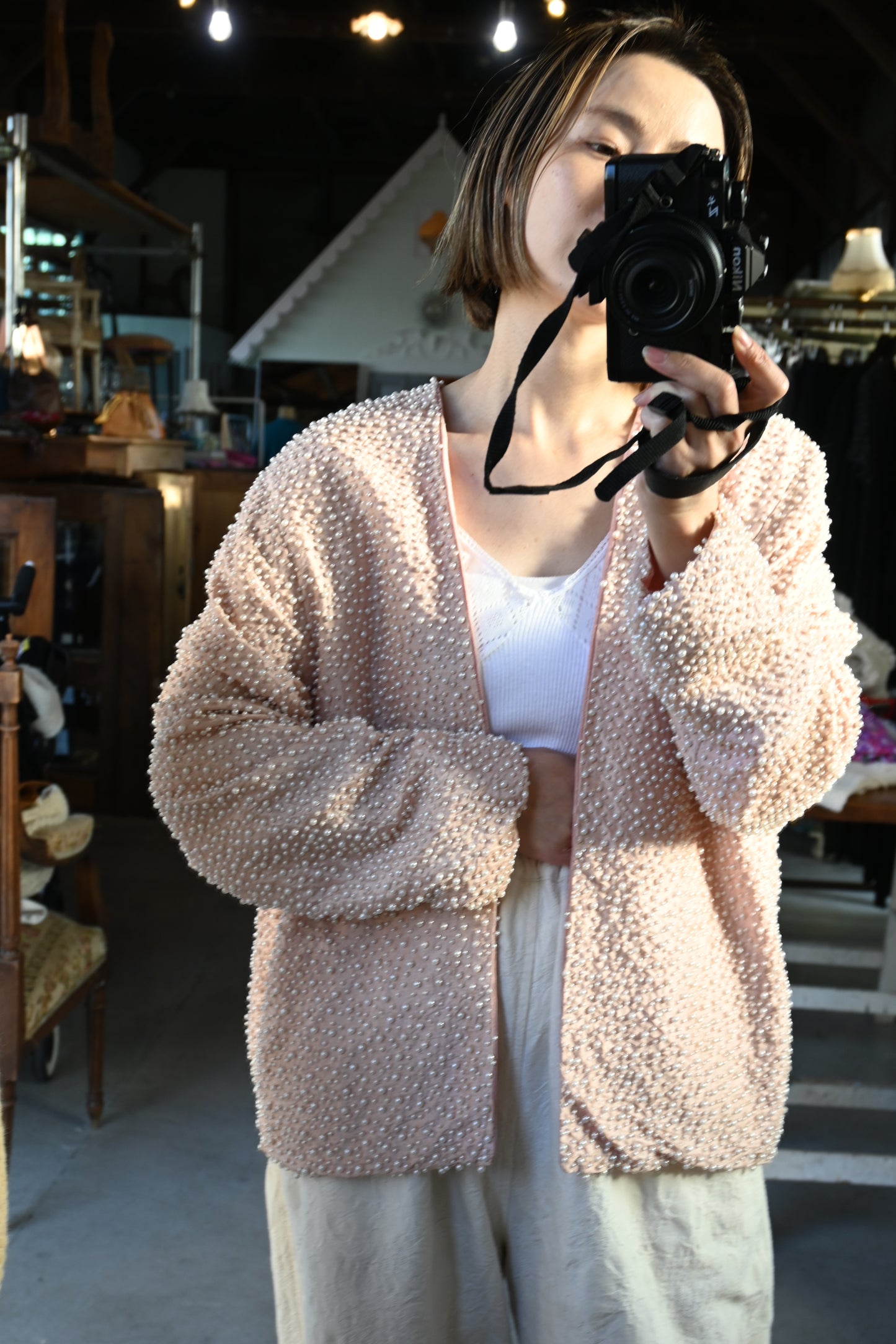 Pearl jacket/BABY PINK