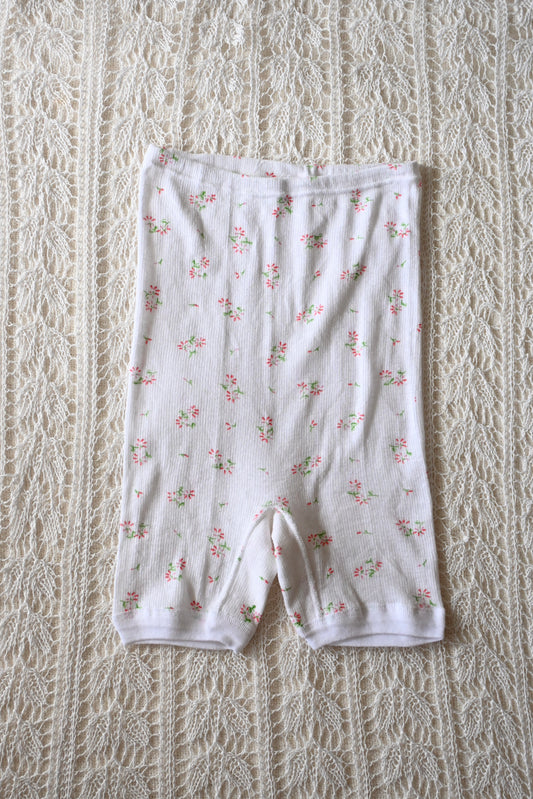 EURO Underwear flower rib shorts/WHITE