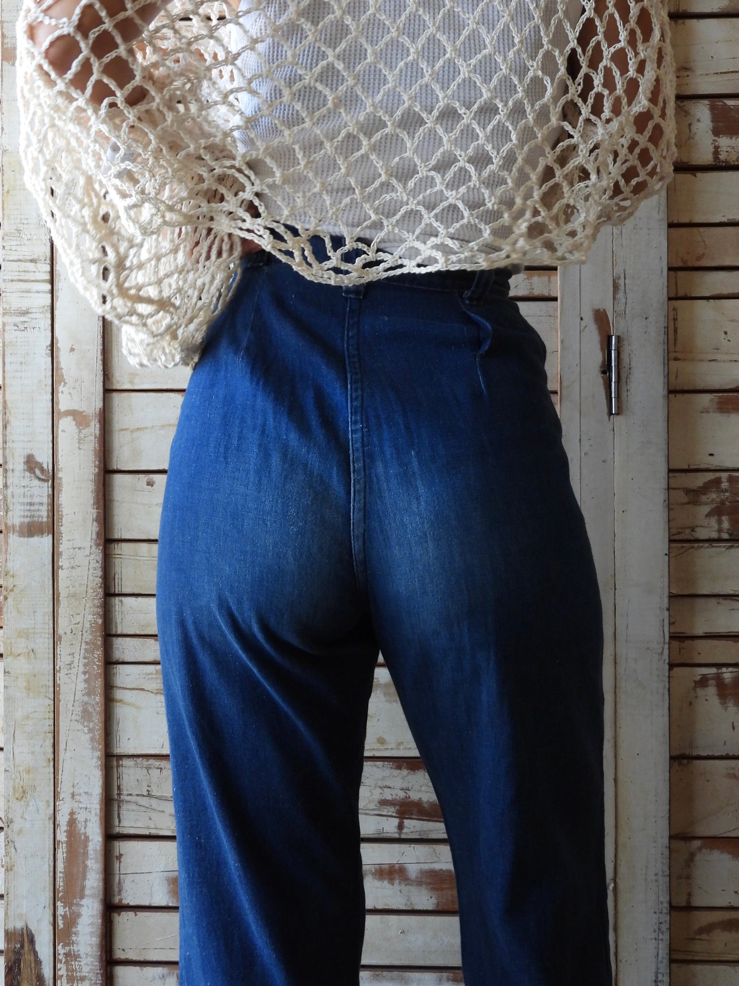 50's WESTERN GIRL RANCH PANTS/BLUE