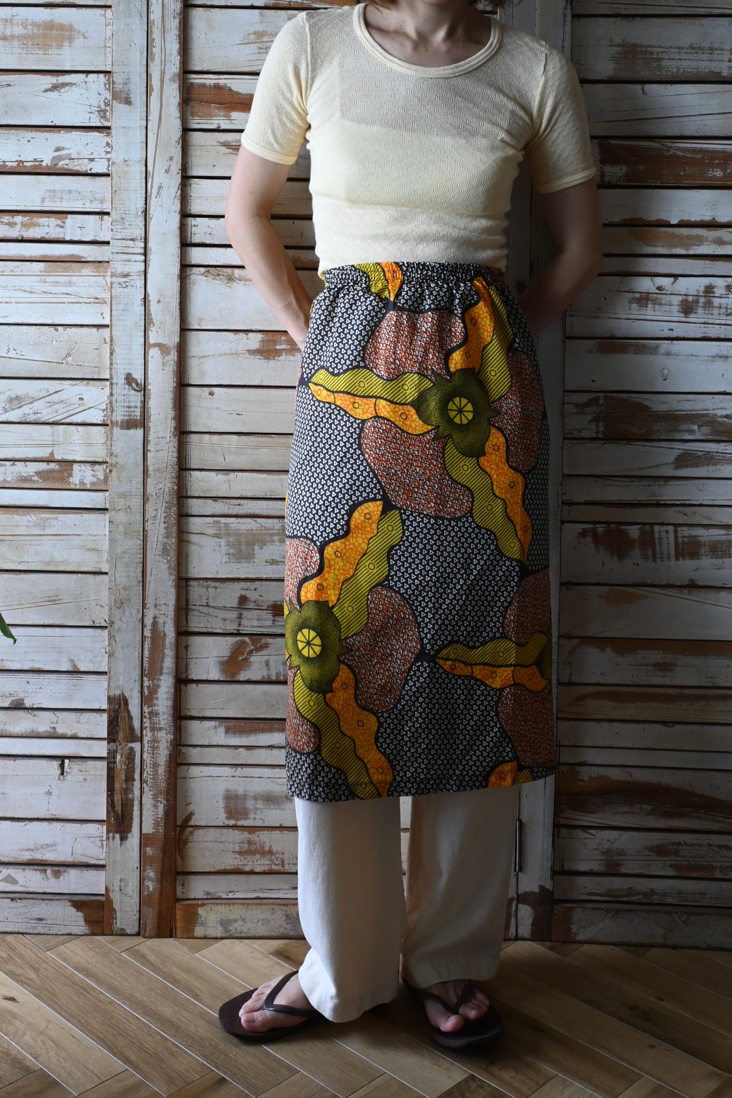 African midi skirt