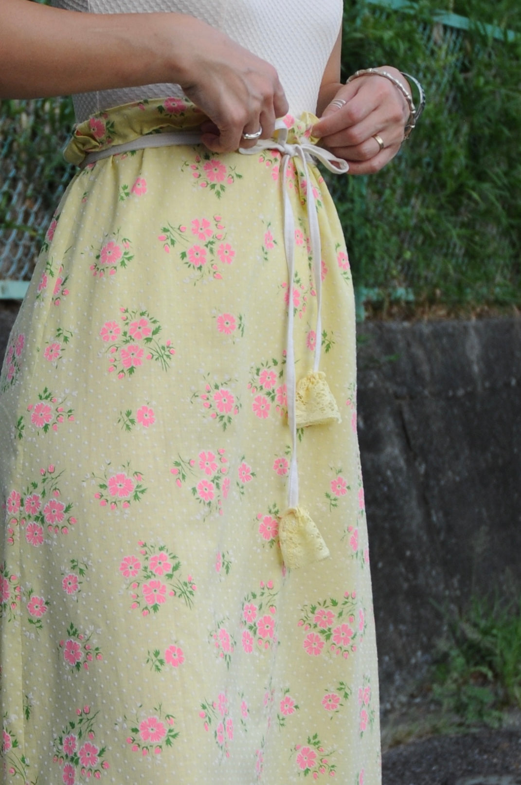 Flower pattern skirt/PONMOSIR