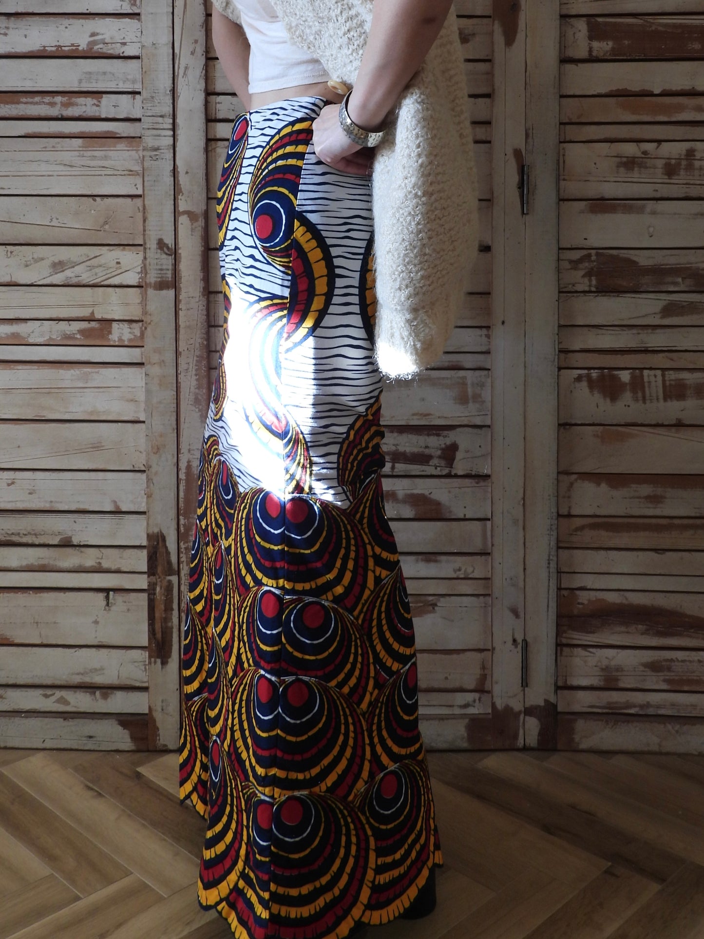 African printed skirt/MULTI