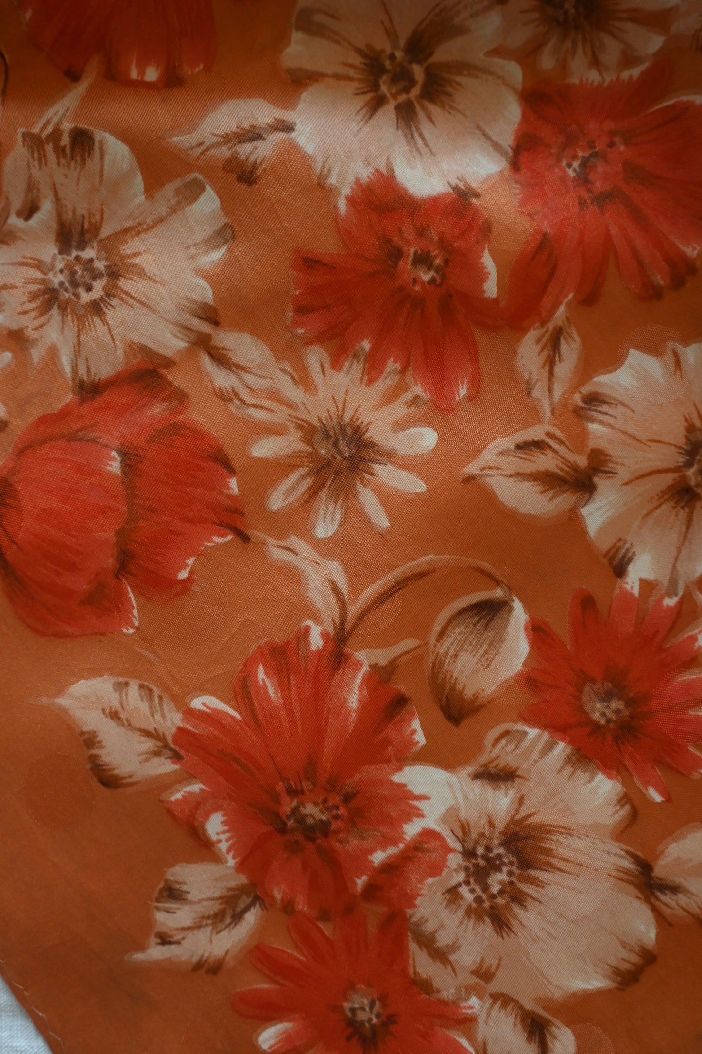 Vintage floral scarf/ORANGE