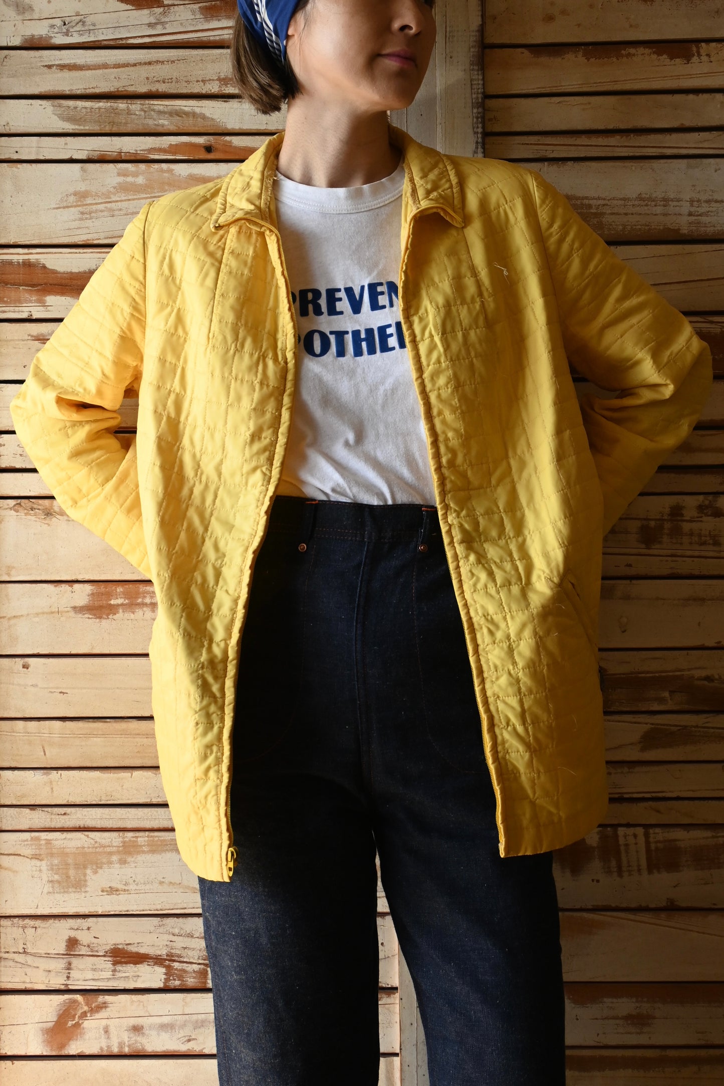 70's Quilting jacket/YELLOW