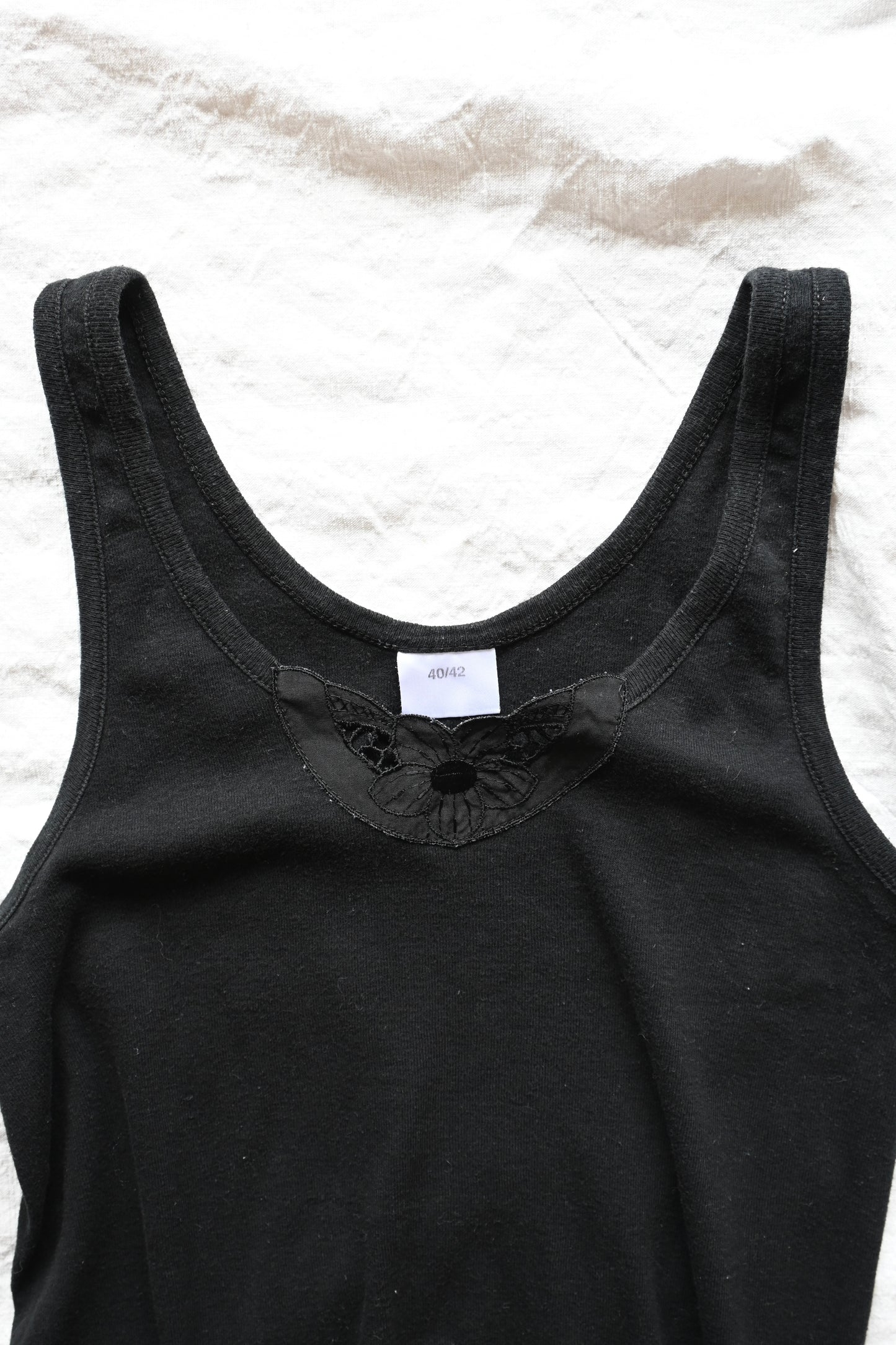 EURO Cotton underwear top/BLACK