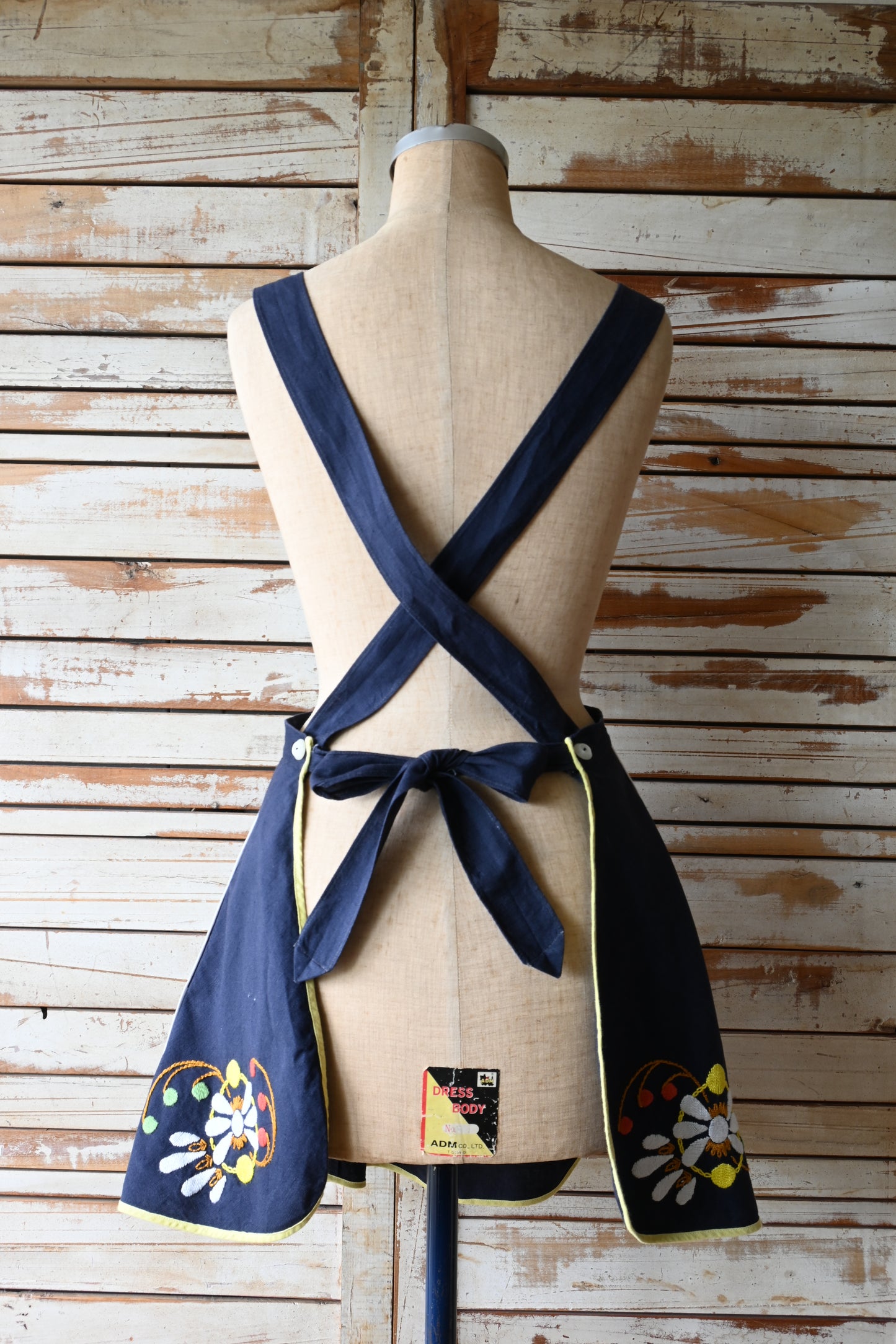 EURO Embroidery apron/NAVY