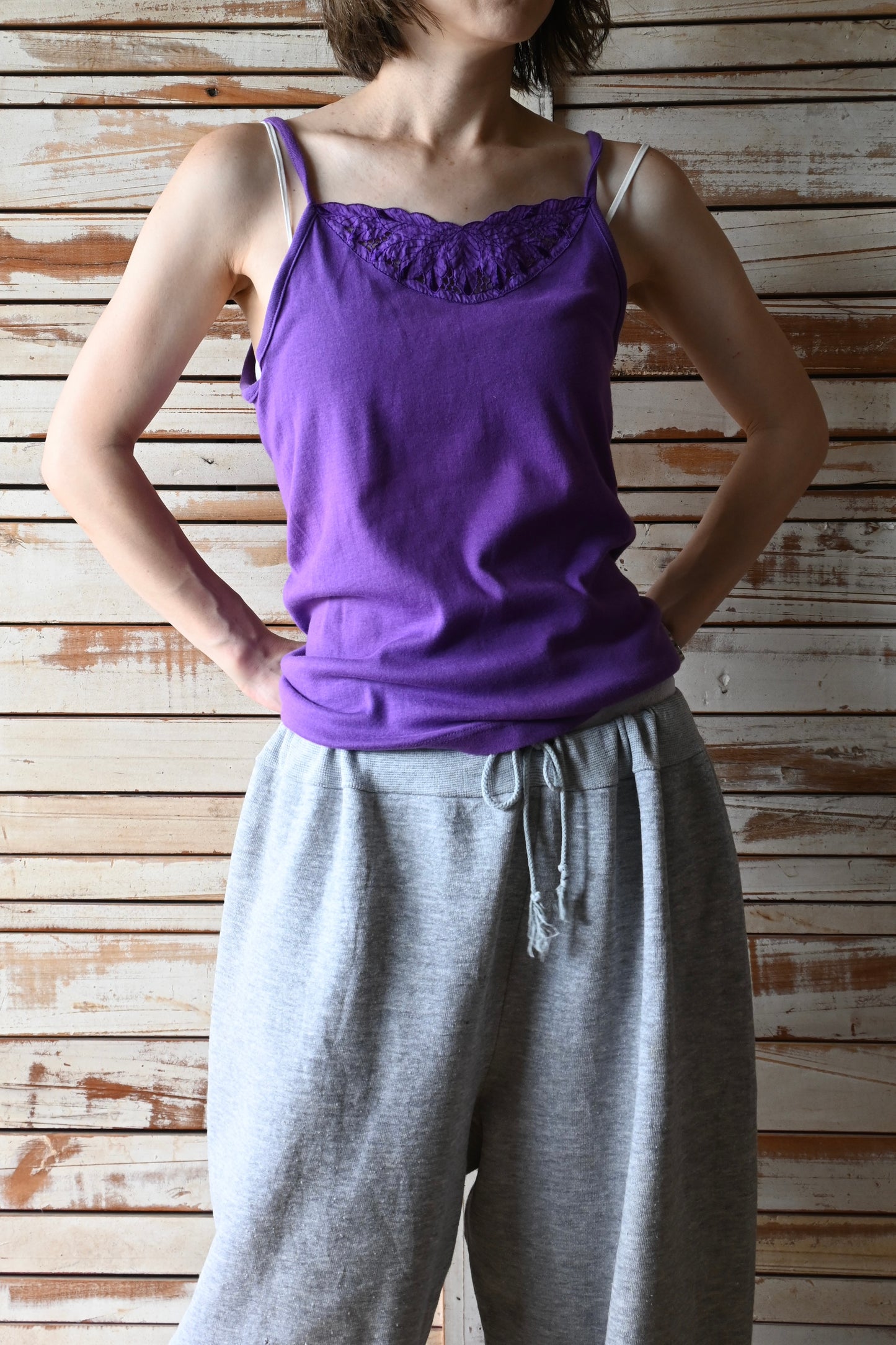 EURO Cotton underwear top/PURPLE