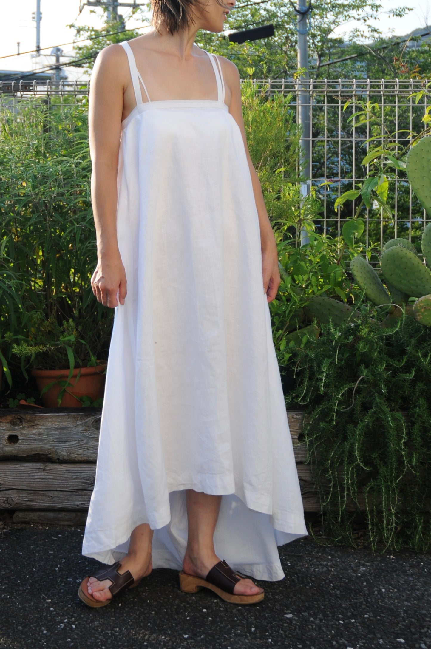 Linen asymmetry dress/PONMOSIR