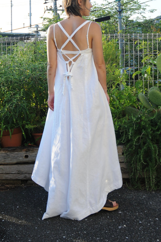 Linen asymmetry dress/PONMOSIR