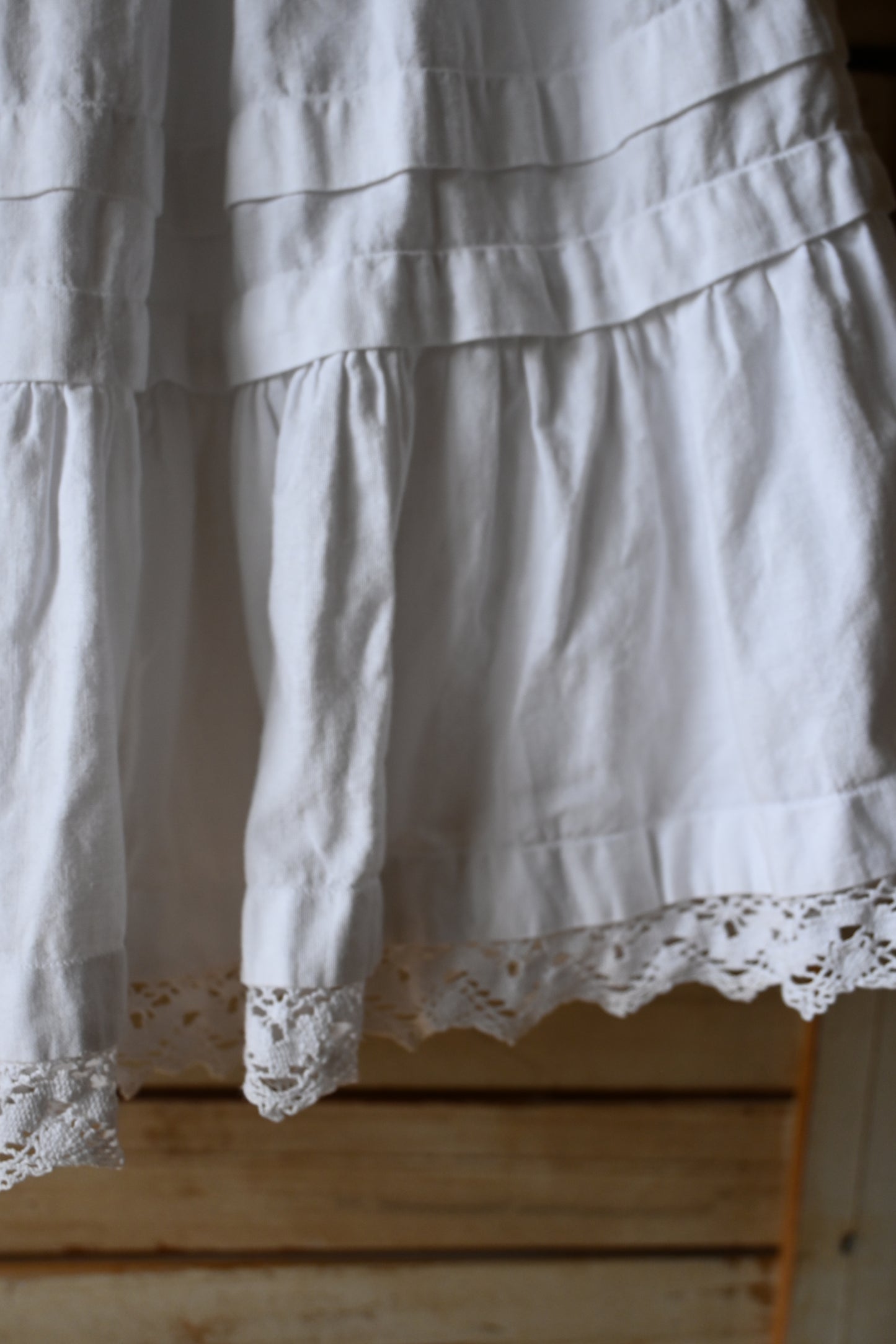 Cotton lace skirt/WHITE