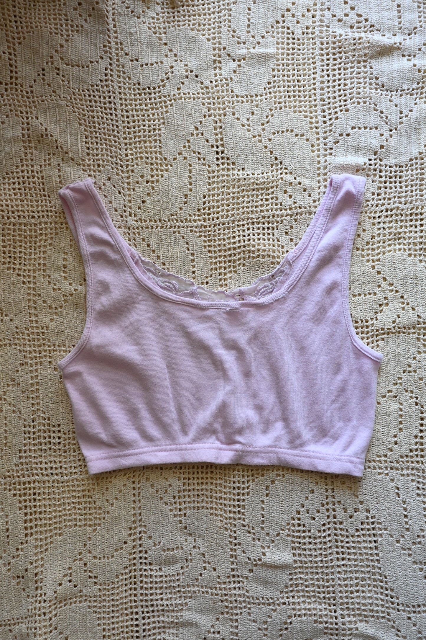EURO  Cropped lace top/PINK