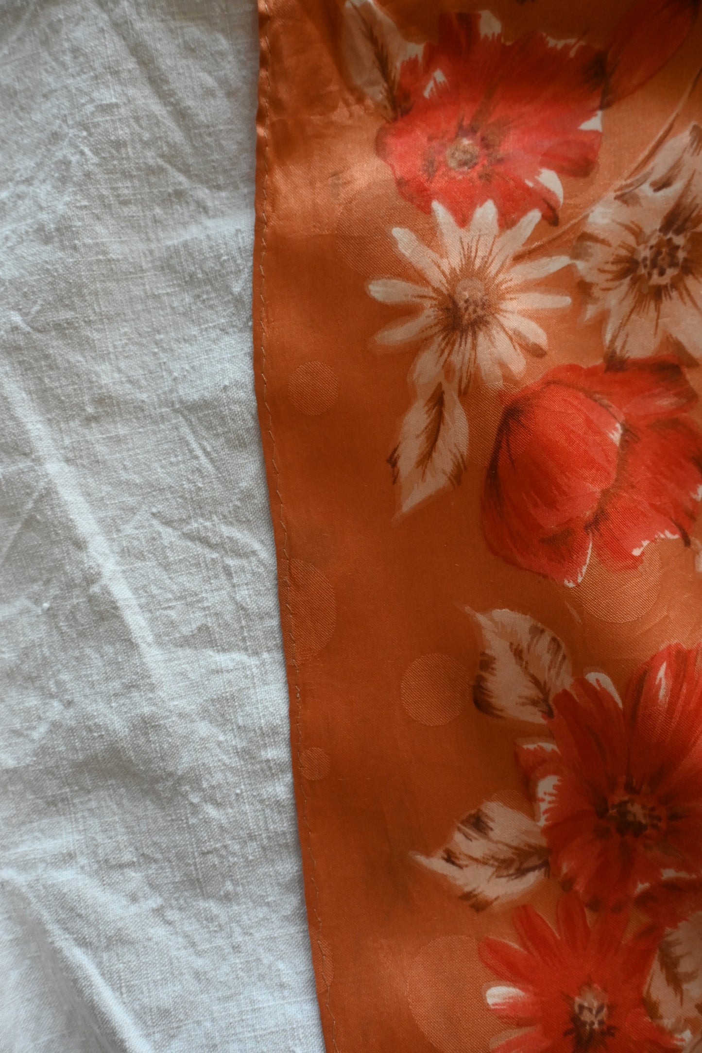 Vintage floral scarf/ORANGE
