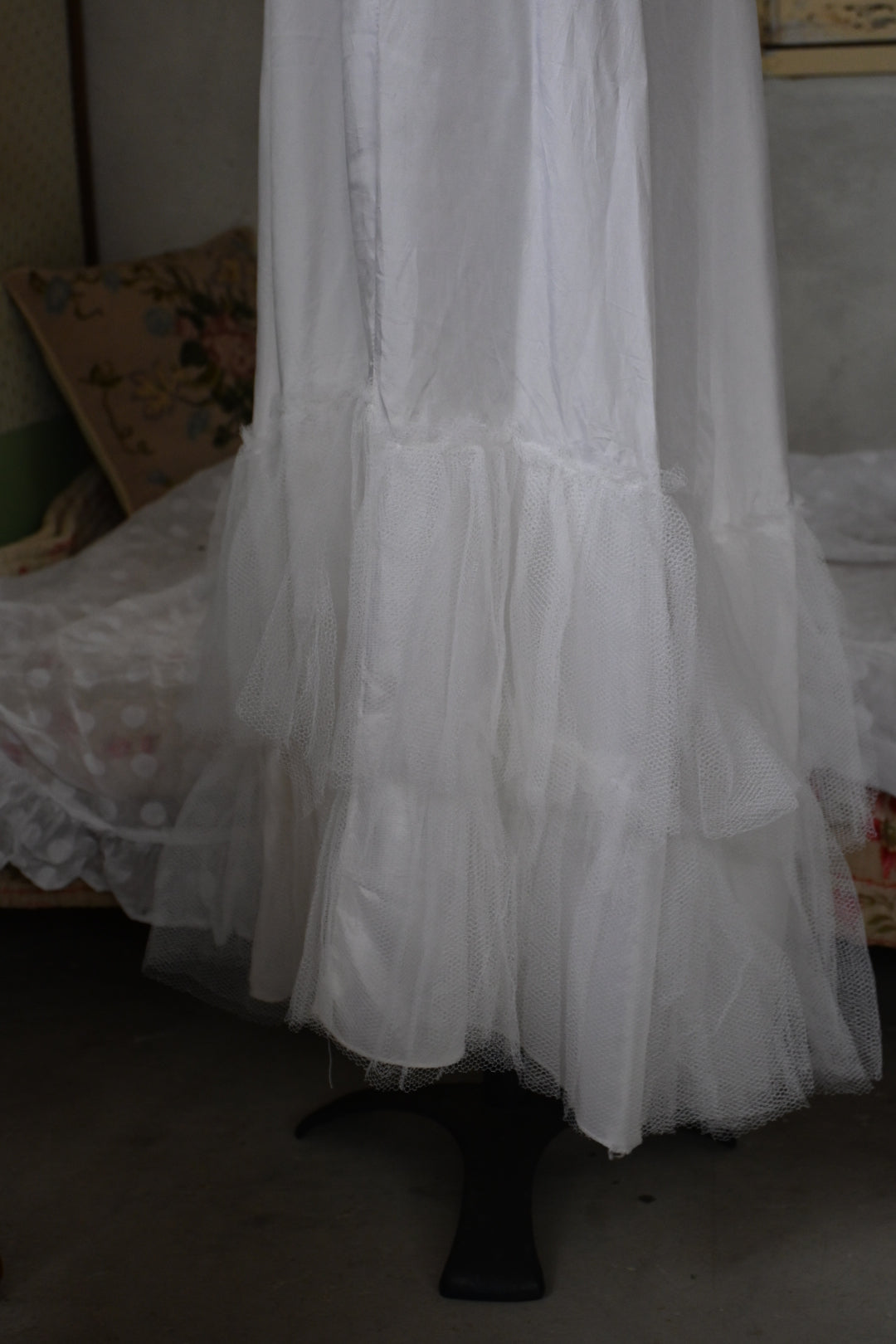 Tulle skirt/WHITE