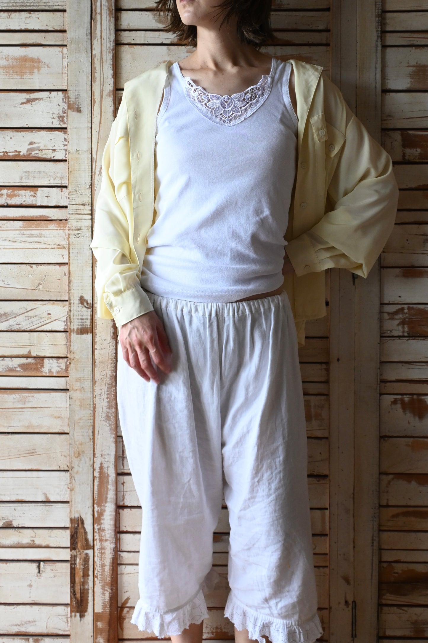 EURO Cotton underwear top/WHITE