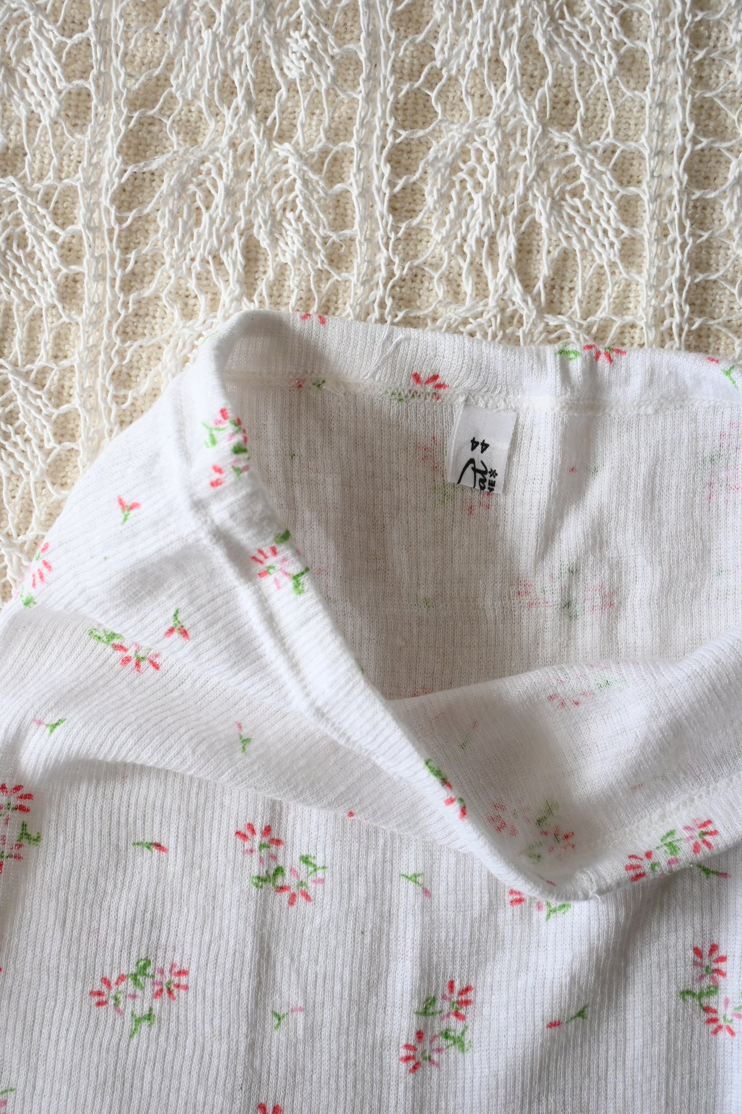 EURO Underwear flower rib shorts/WHITE